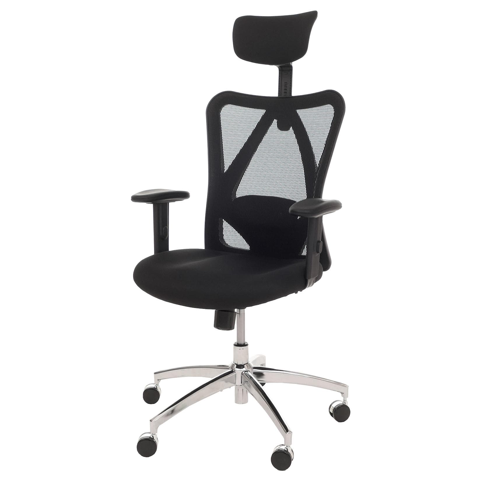 Bürostuhl MCW-O64 Schreibtischstuhl Ergonomisch Verstellbare Lordosenstütze Armlehne Schwarz
