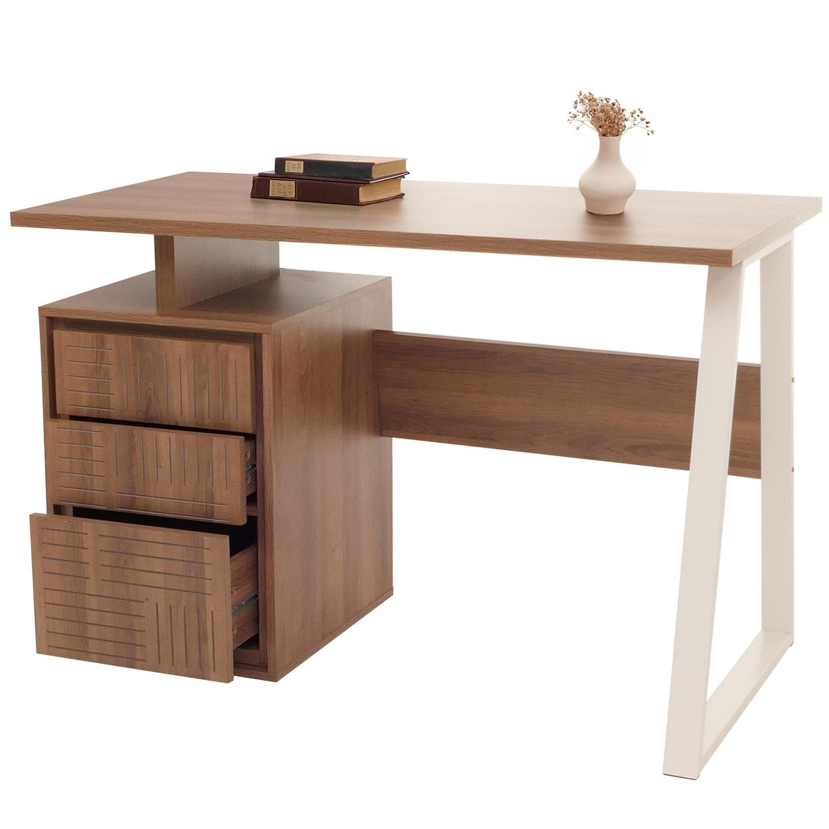 Schreibtisch MCW-O32 Bürotisch Computertisch Arbeitstisch Melamin Holz Schublade