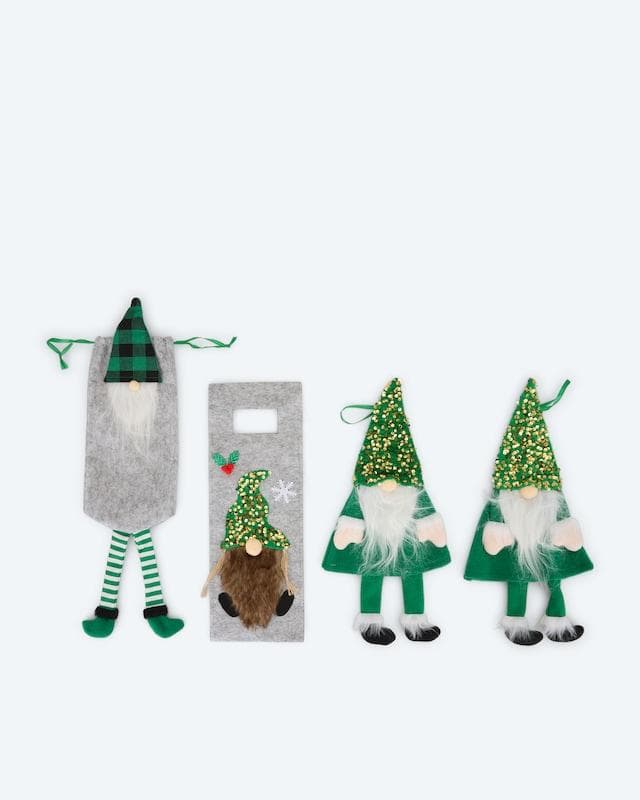HSE Weihnachtliche Flaschendeko 4tlg. Polyester