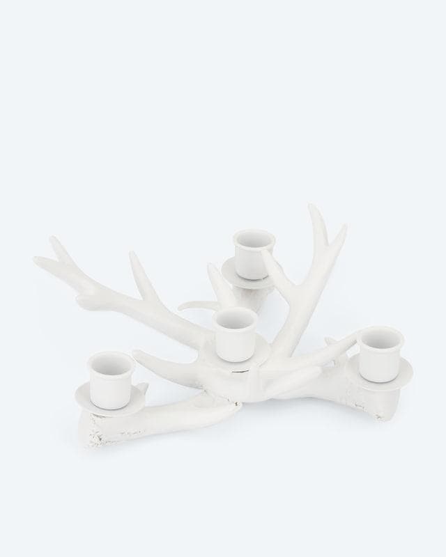 Stabkerzenhalter Hirschgeweih Polyresin Metall