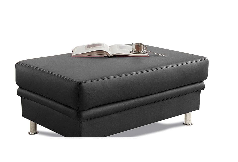 SIT & MORE Hocker Mailand Grau Luxus-Kunstleder Polsterhocker