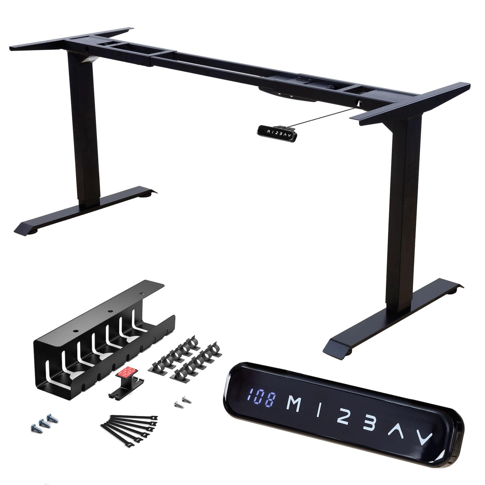 ALBATROS Schreibtisch-Gestell Lift S5B + Kabelkanal, Schwarz, Elektrisch Höhenverstellbar