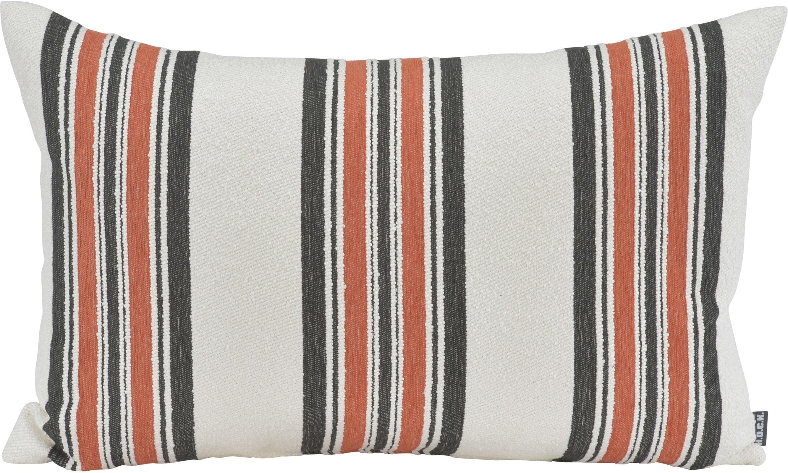 Dekokissen H.O.C.K. Sera Duo Beige/Terra/Schwarz Gestreift 60x40cm