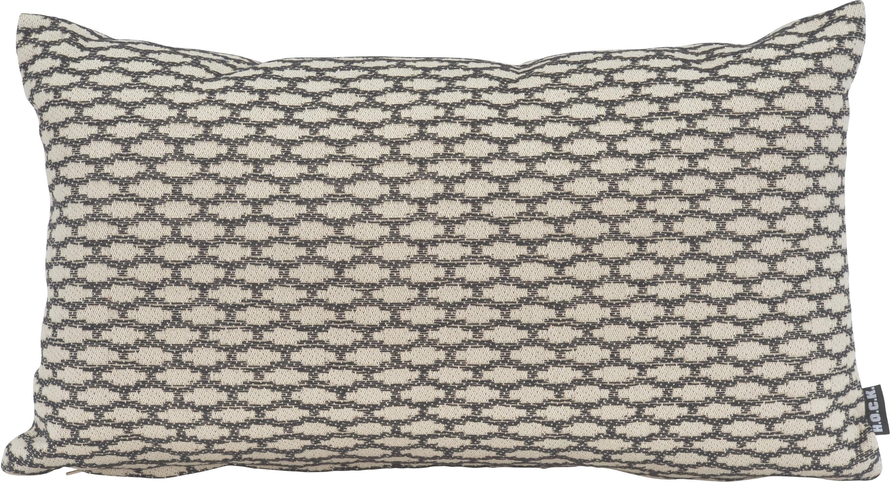 Dekokissen H.O.C.K. Nalou Schwarz/Beige Geometrisches Muster