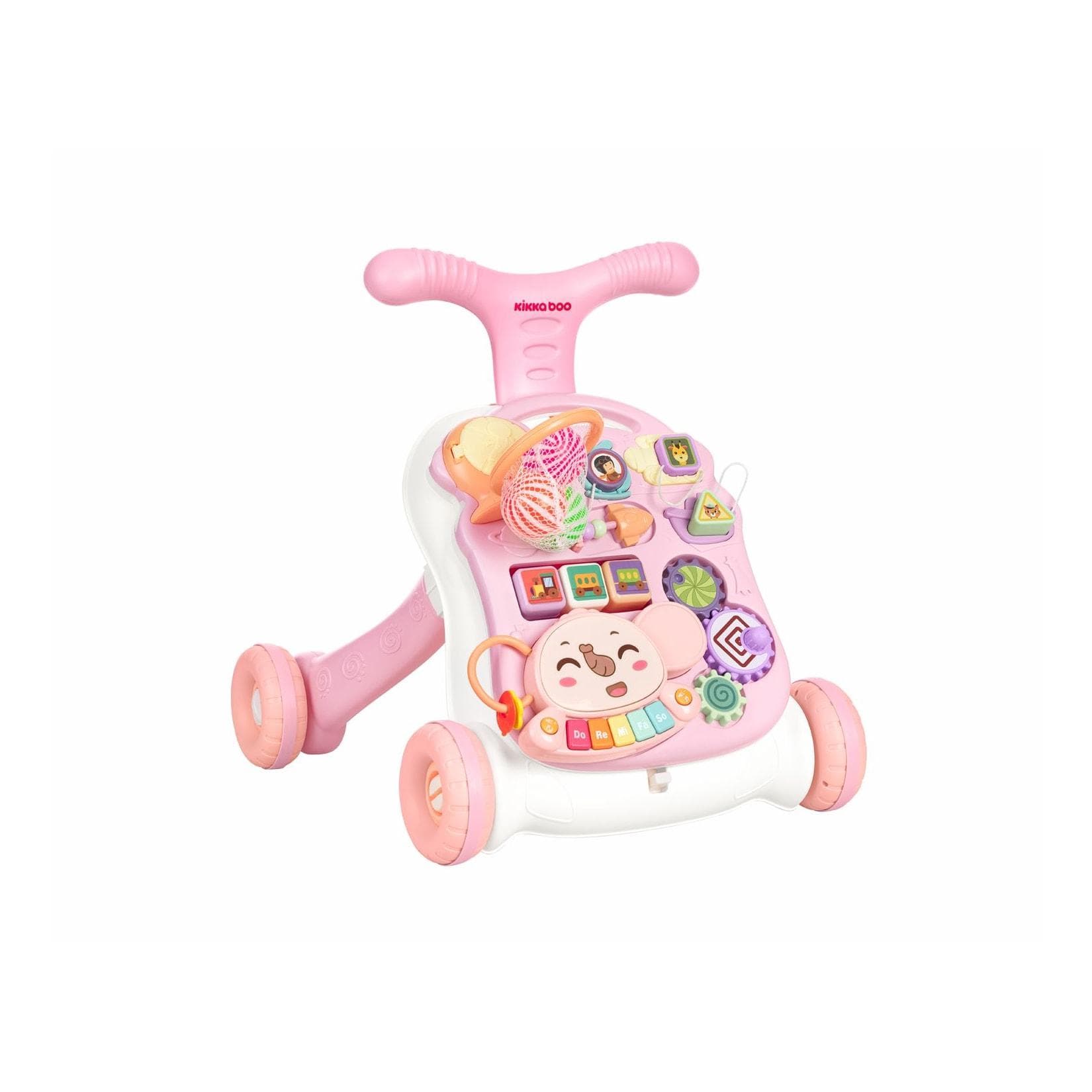 Kikkaboo Lauflernhilfe Laufwagen 2 in 1 Grow, Spieltisch Motorikspielcenter Korb mit 3 Kugeln