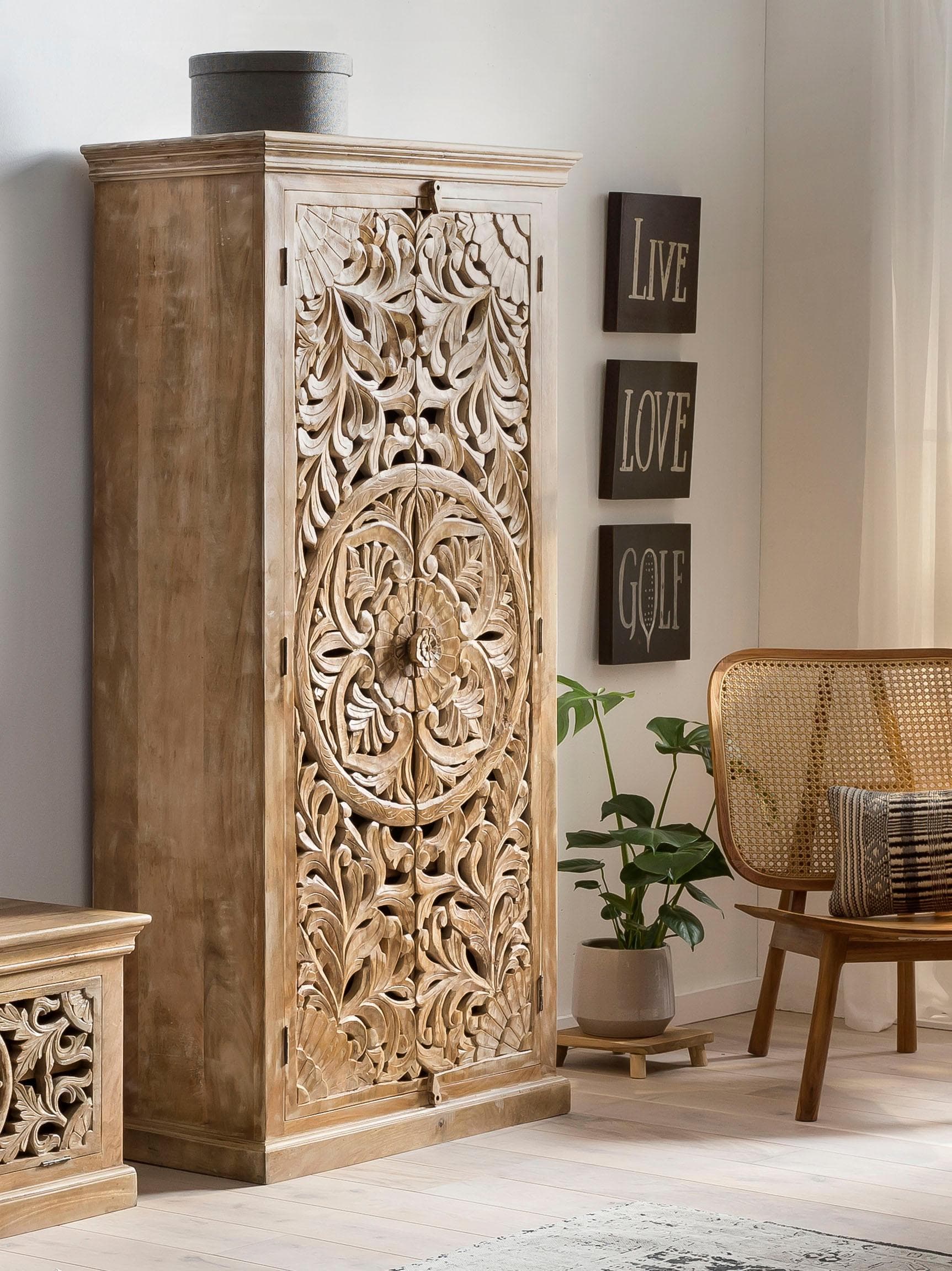 SIT Garderobenschrank Lakadee - Orientalischer Stil aus Mangoholz