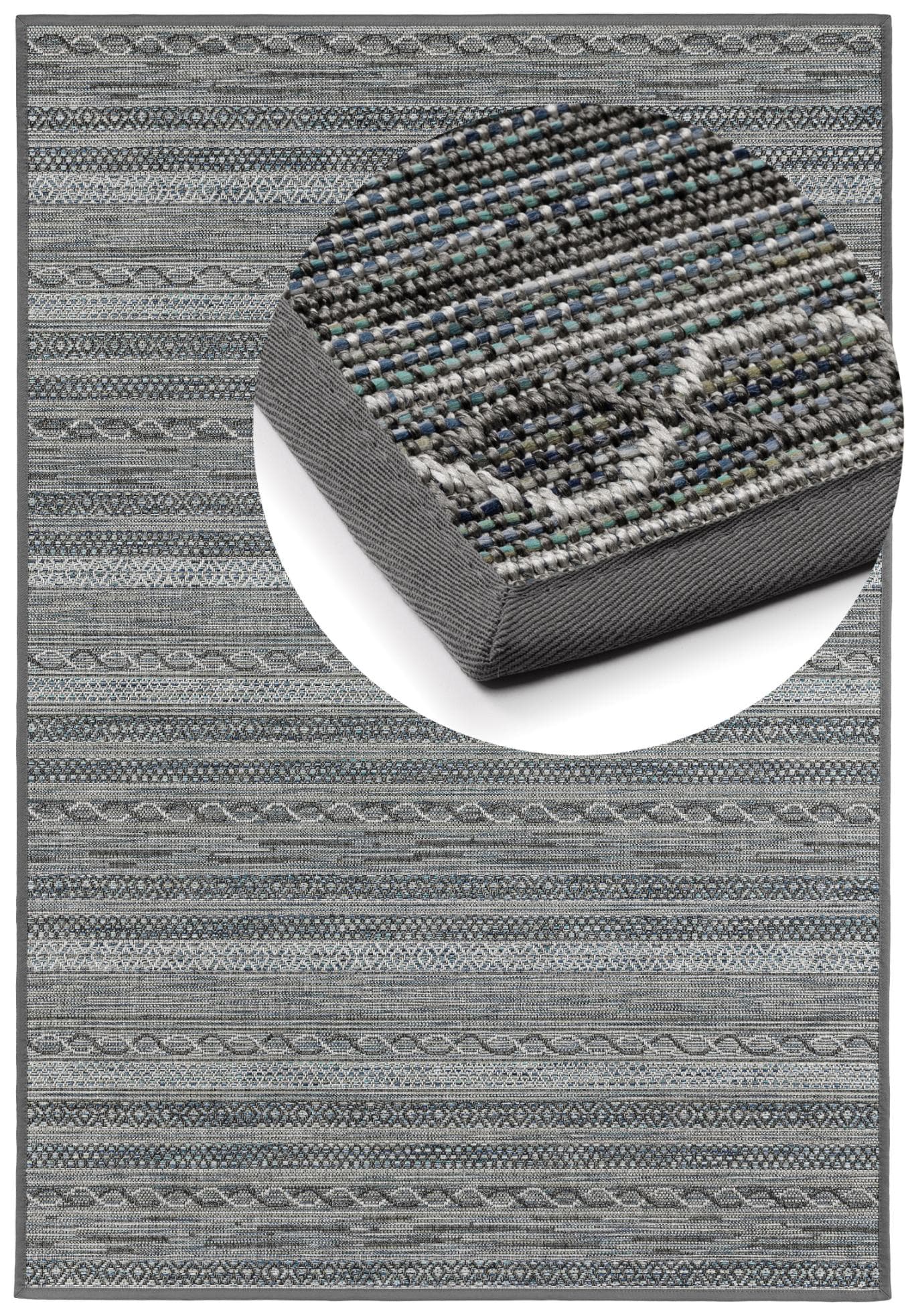 Eleganter Teppich in Beige und Silber mit Meliertem Design