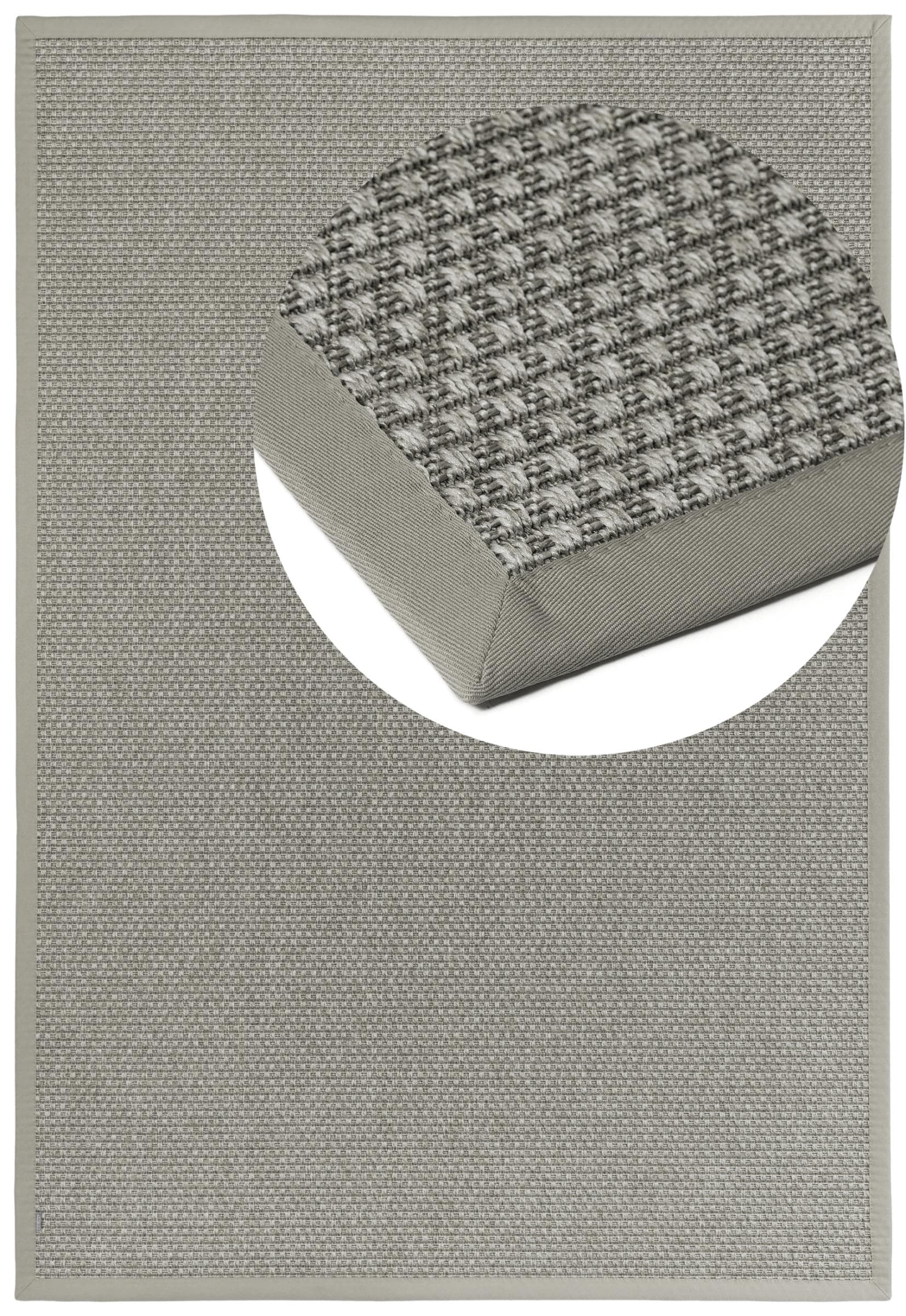 DEKOWE Basic S2 Karree Teppich Silber Sisaloptik 240x340 cm