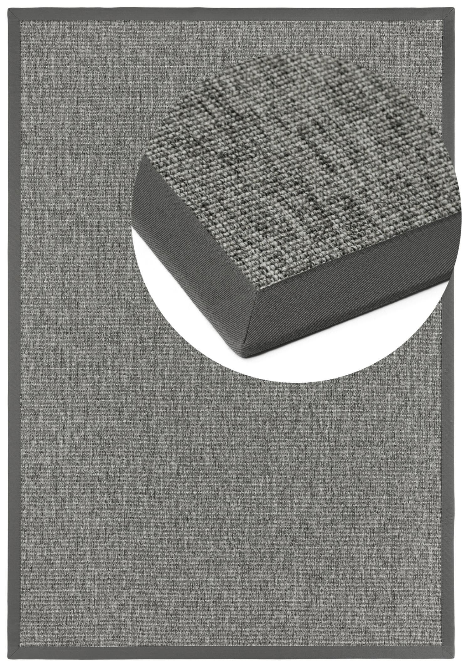 Teppich DEKOWE Basic S2 Bouclé Platinfarben Sisaloptik