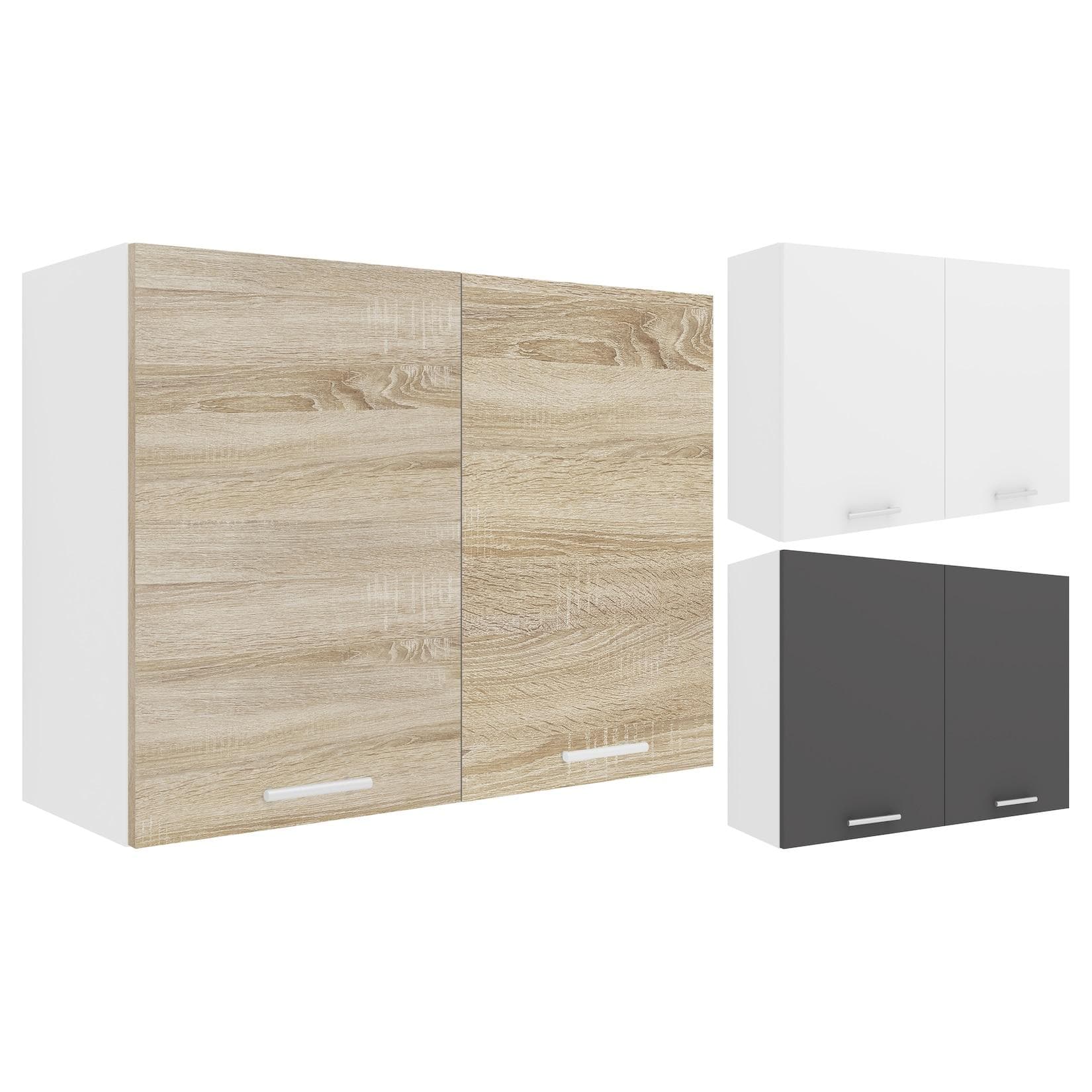 VCM Hängeschrank Esilo Küche Weiß Sonoma-Eiche 80cm