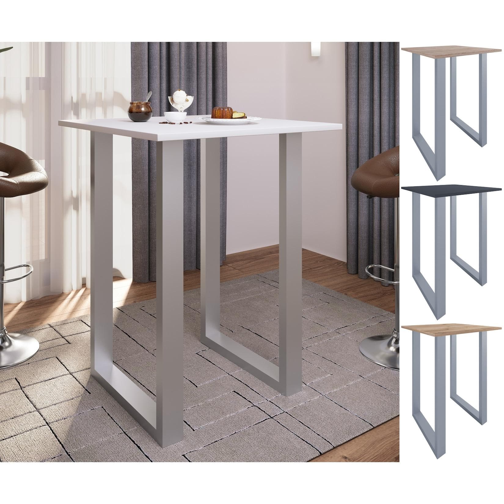 VCM Bartisch Xona Stehtisch 80x80 cm mit Eisenfußgestell