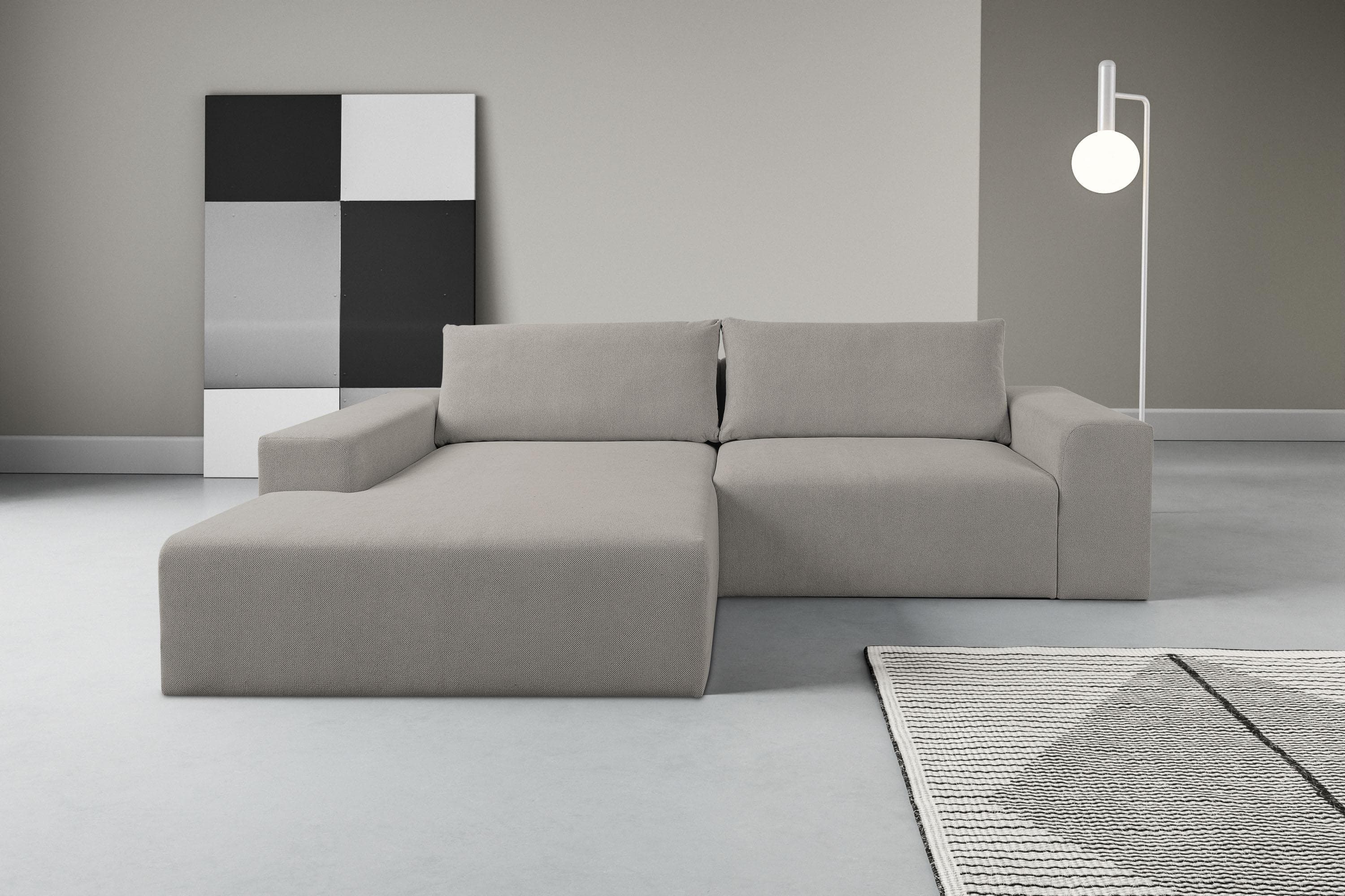 Ecksofa WERK2 Rio Grau Polyätherschaum-Polsterung