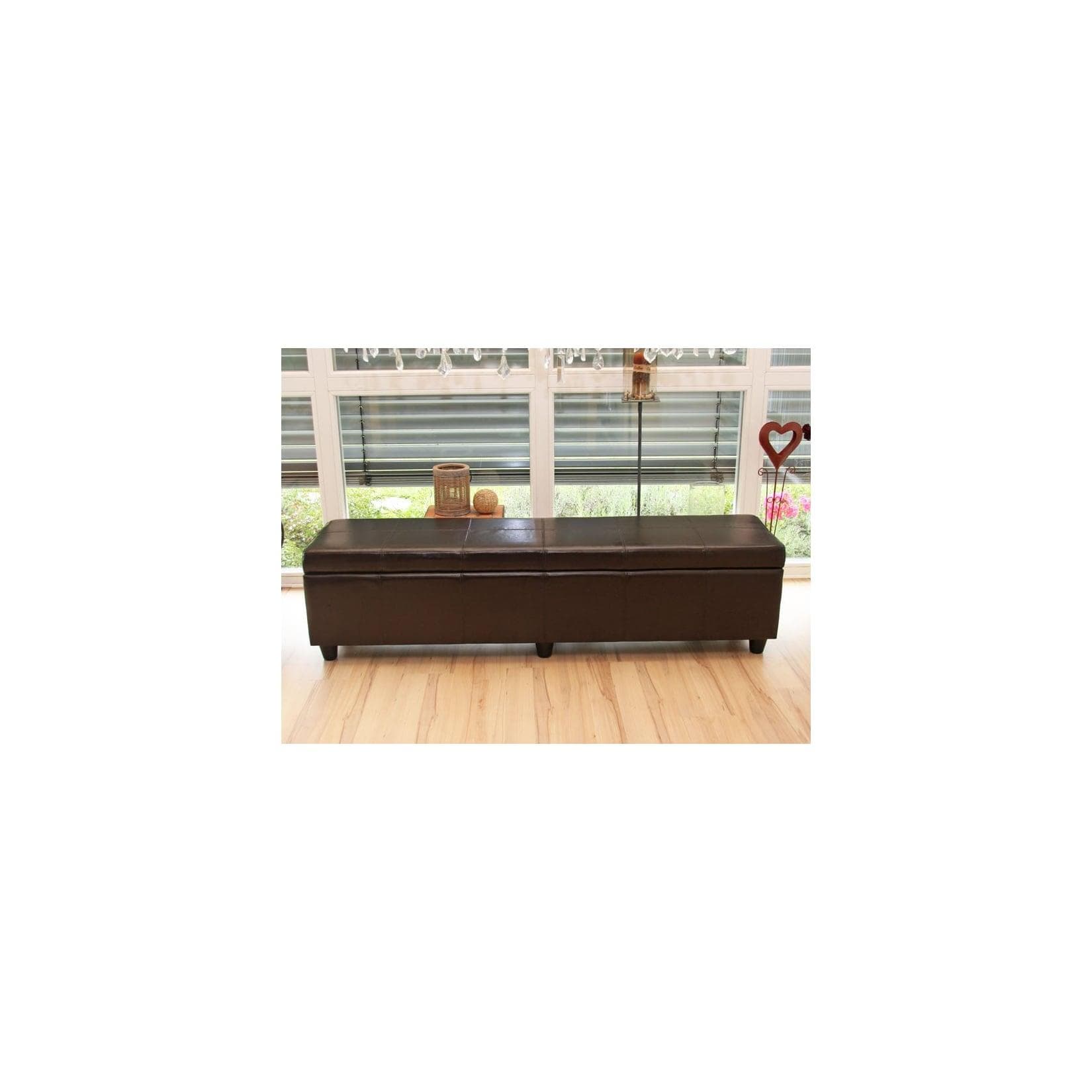 MCW Sitzbank mit Aufbewahrung Arezzo XXL Leder Kunstleder Braun