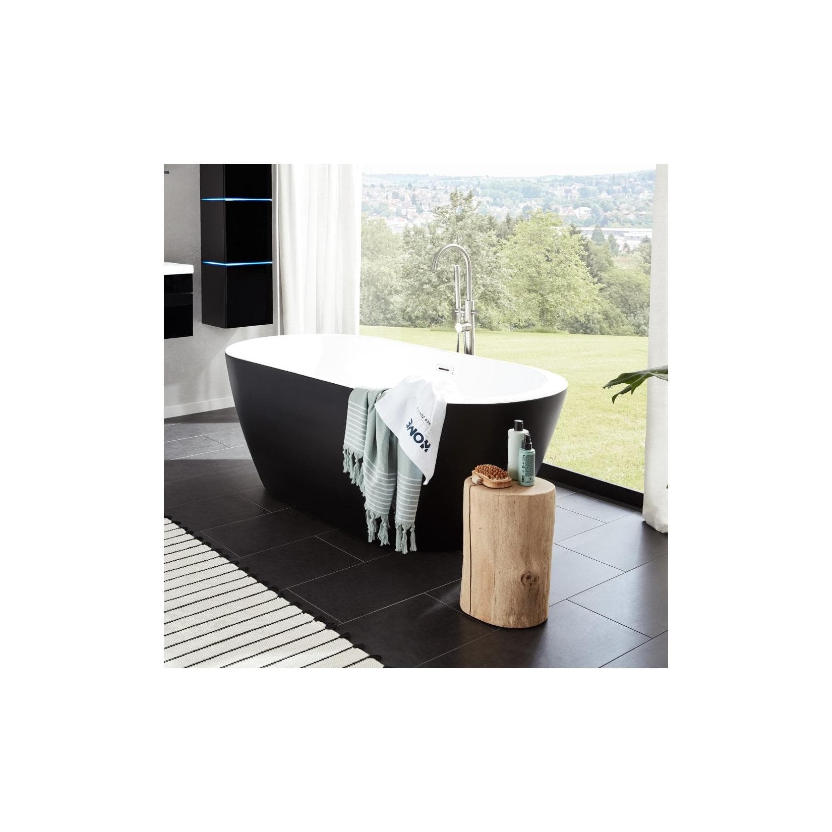 HOME DELUXE Freistehende Badewanne CODO Black Edition Acryl