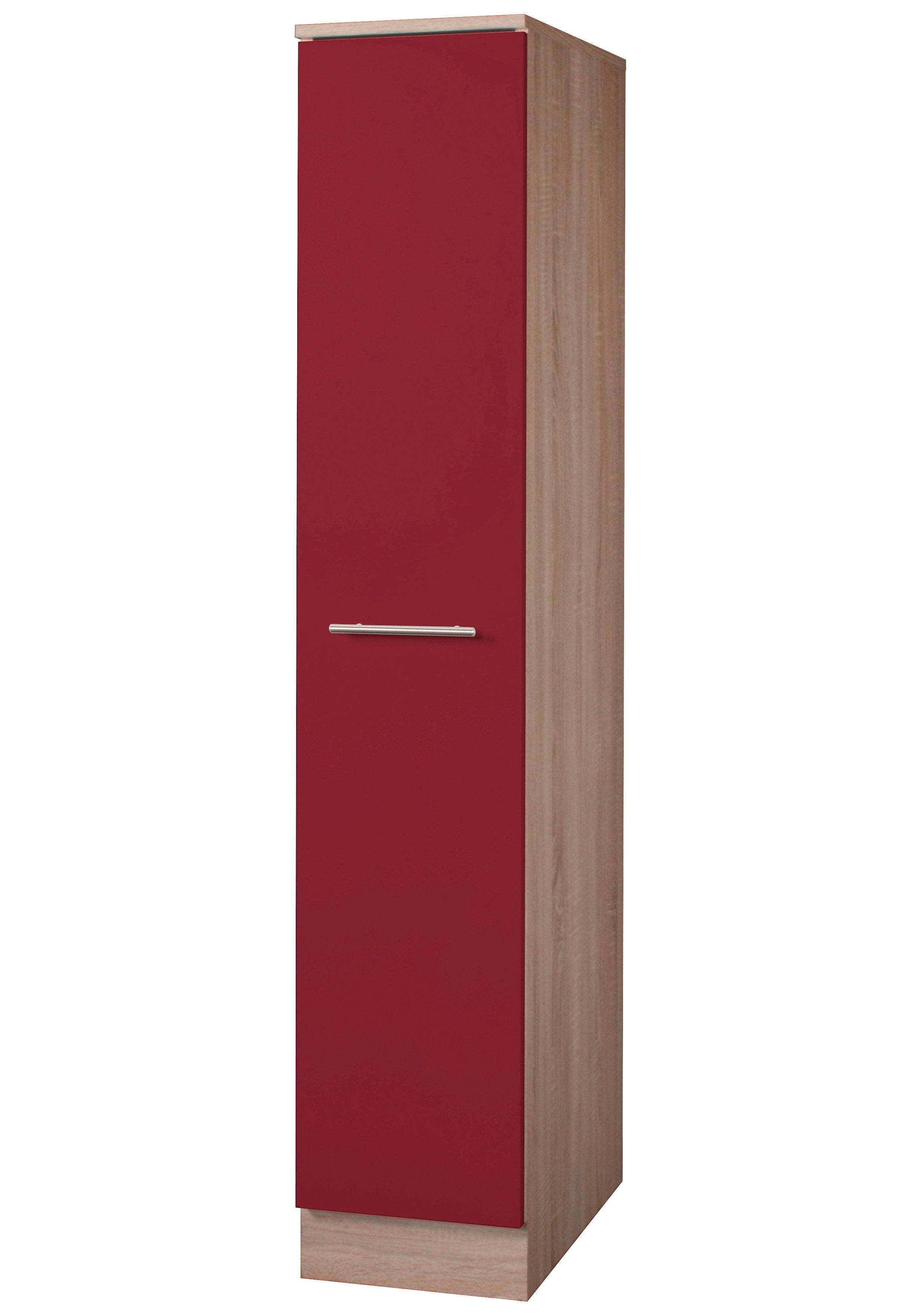 Apothekerschrank Montana Rot Burgund Sonoma Eiche 4 Ablagefächer