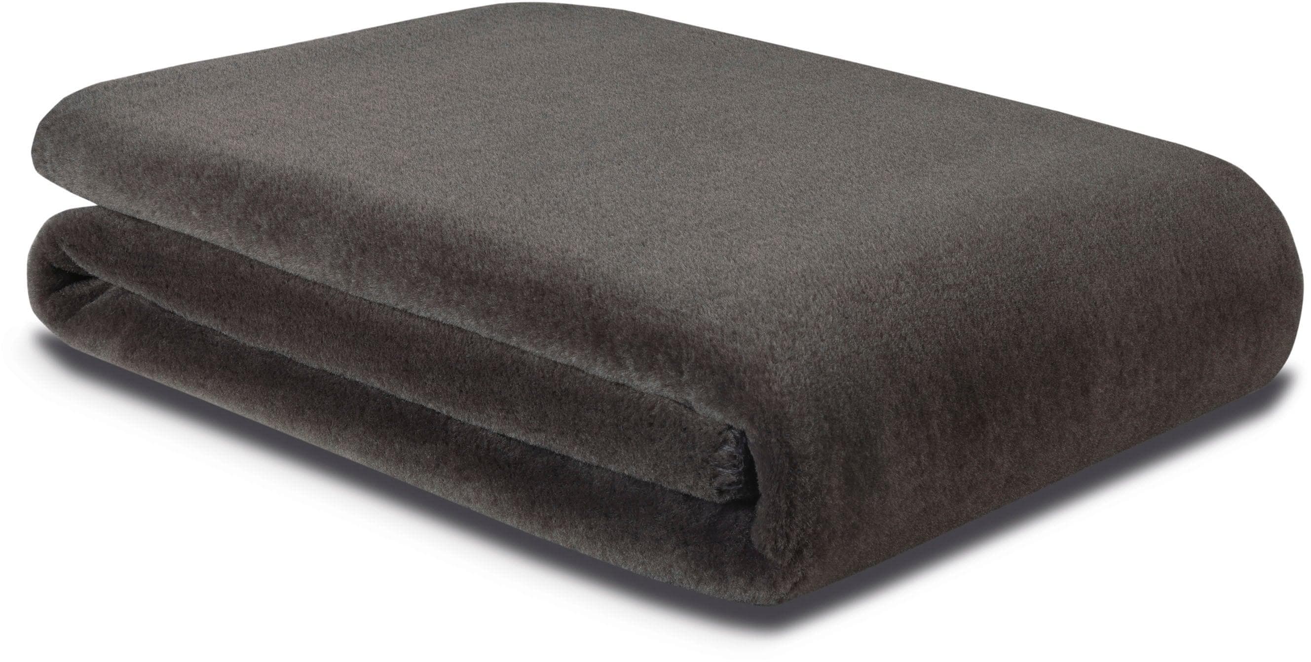 Wohndecke BIEDERLACK Wool Feel im Pelz-Look Grau Polyester