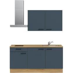 Küchenzeile NOBILIA Easytouch I Blau Eiche Sierra Nachbildung