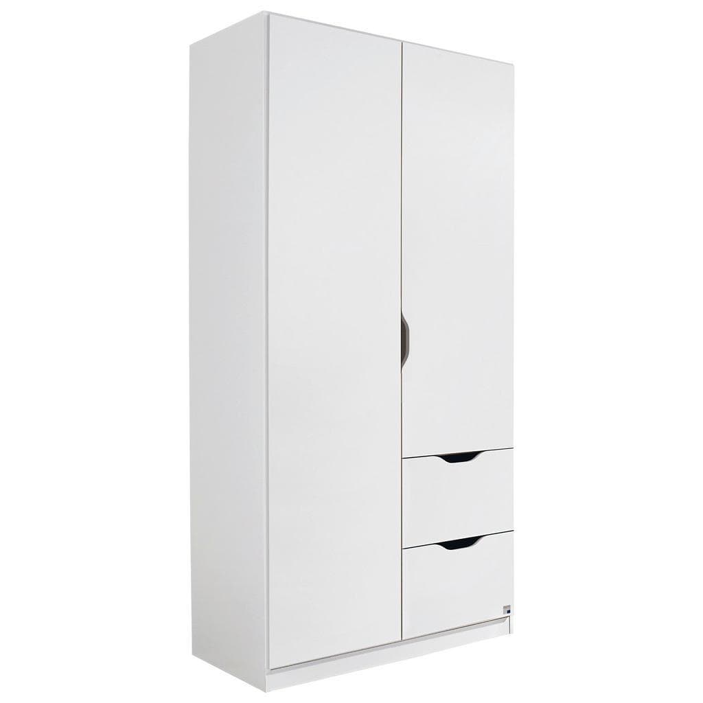 Xora Kleiderschrank Weiß Holzwerkstoff 1 Fächer 2 Schubladen