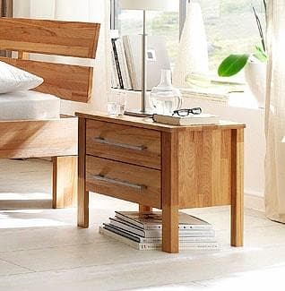 HOME AFFAIRE Nachtkonsole Modesty Massivholz Beige Skandinavisch