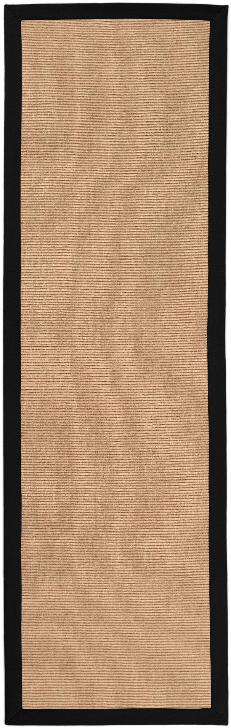 Sisalteppich CARPETFINE Sisal mit farbiger Bordüre, Schwarz