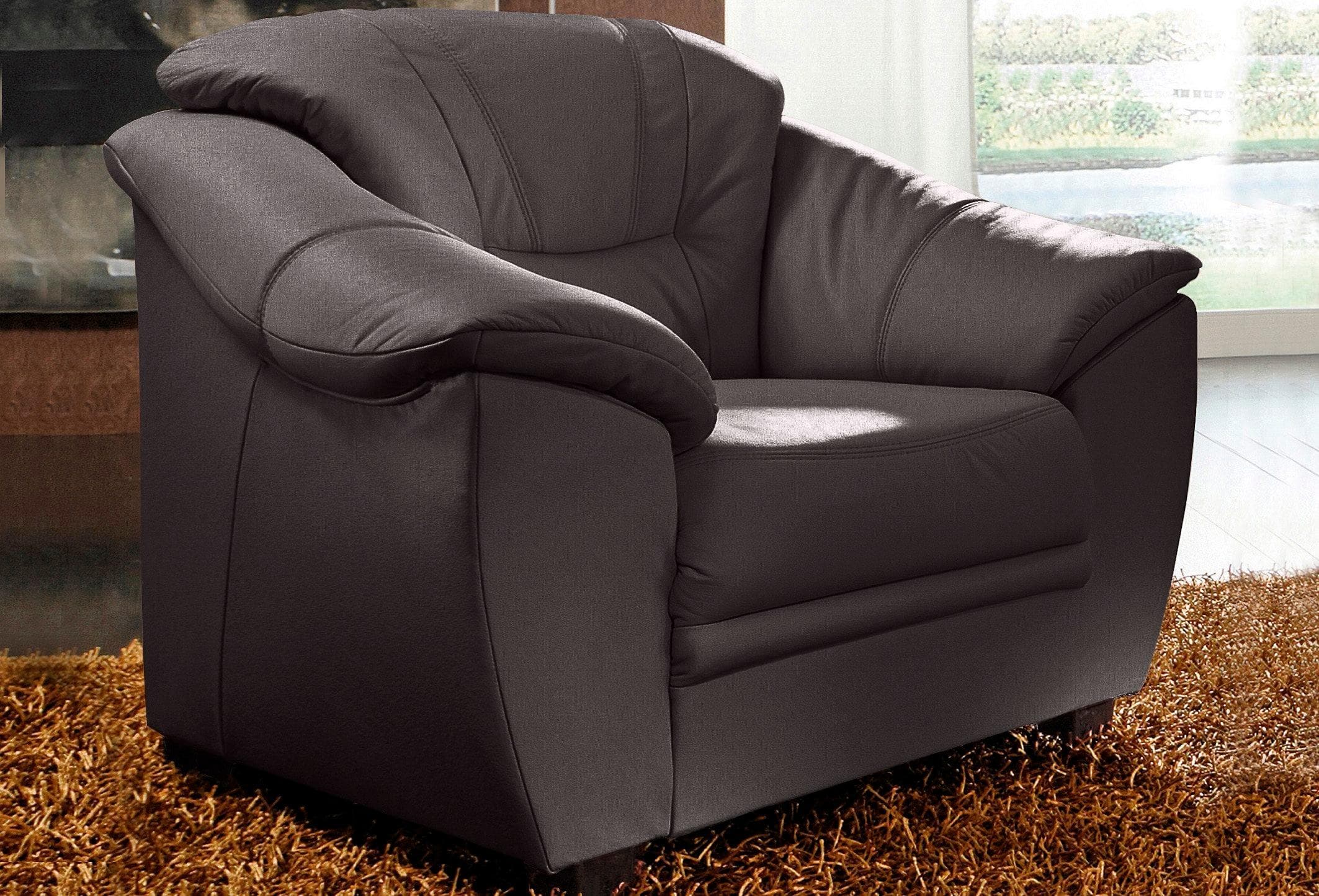 SIT & MORE Sessel Savona Mokka Naturleder