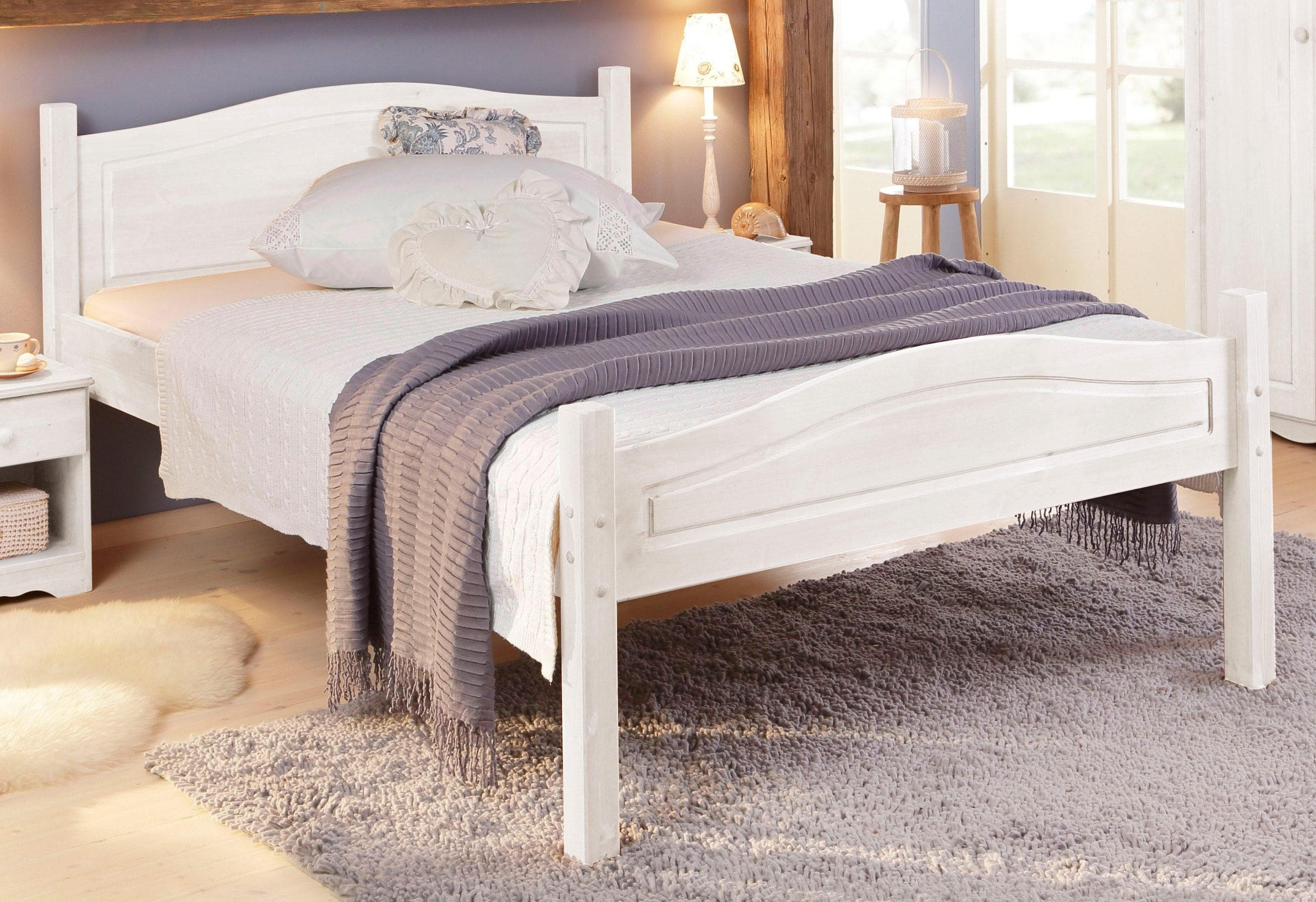HOME AFFAIRE Bolton Massivholzbett Weiß Kiefer