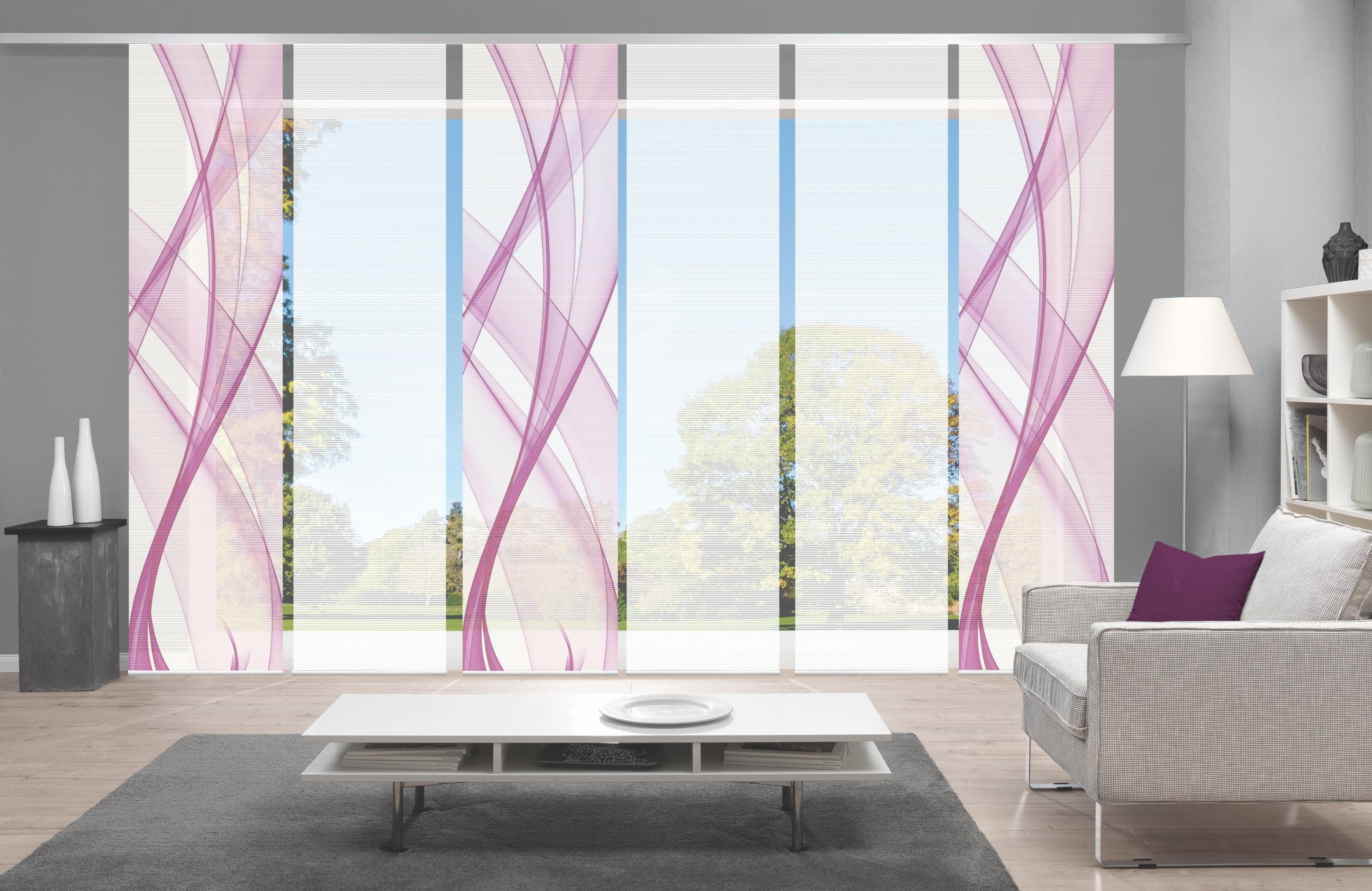 VISION Schiebegardine PACOLIA Rosa Bambus-Optik Set