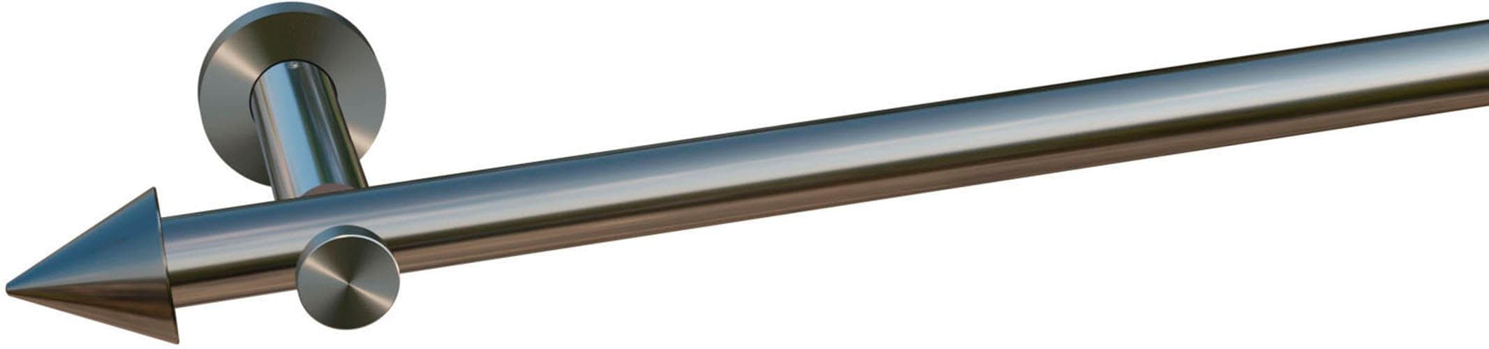 INDEKO Gardinenstange Calais Silber Edelstahl-Optik Komplett-Set