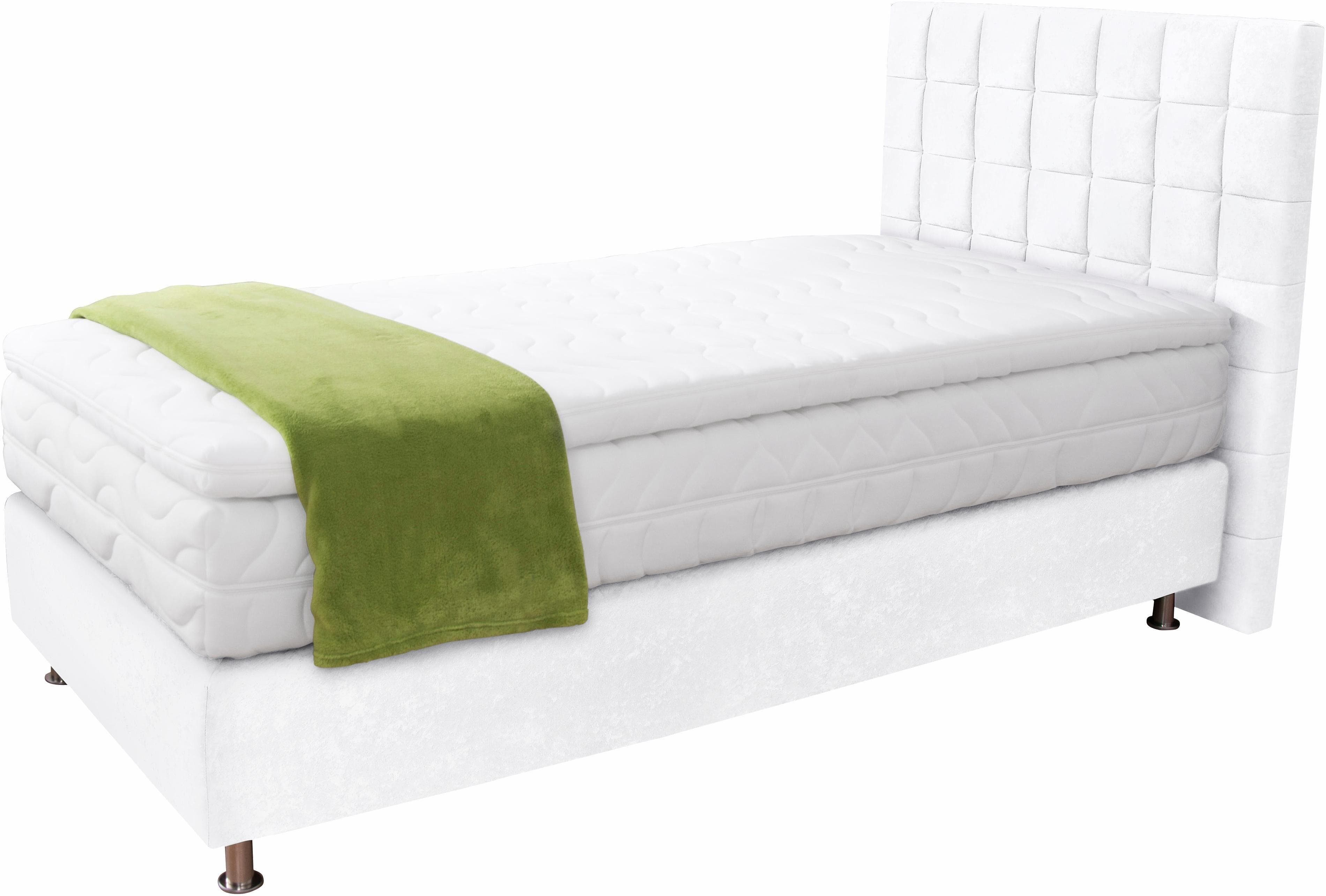 Westfalia Schlafkomfort Boxspringbett Weiß Microvelours