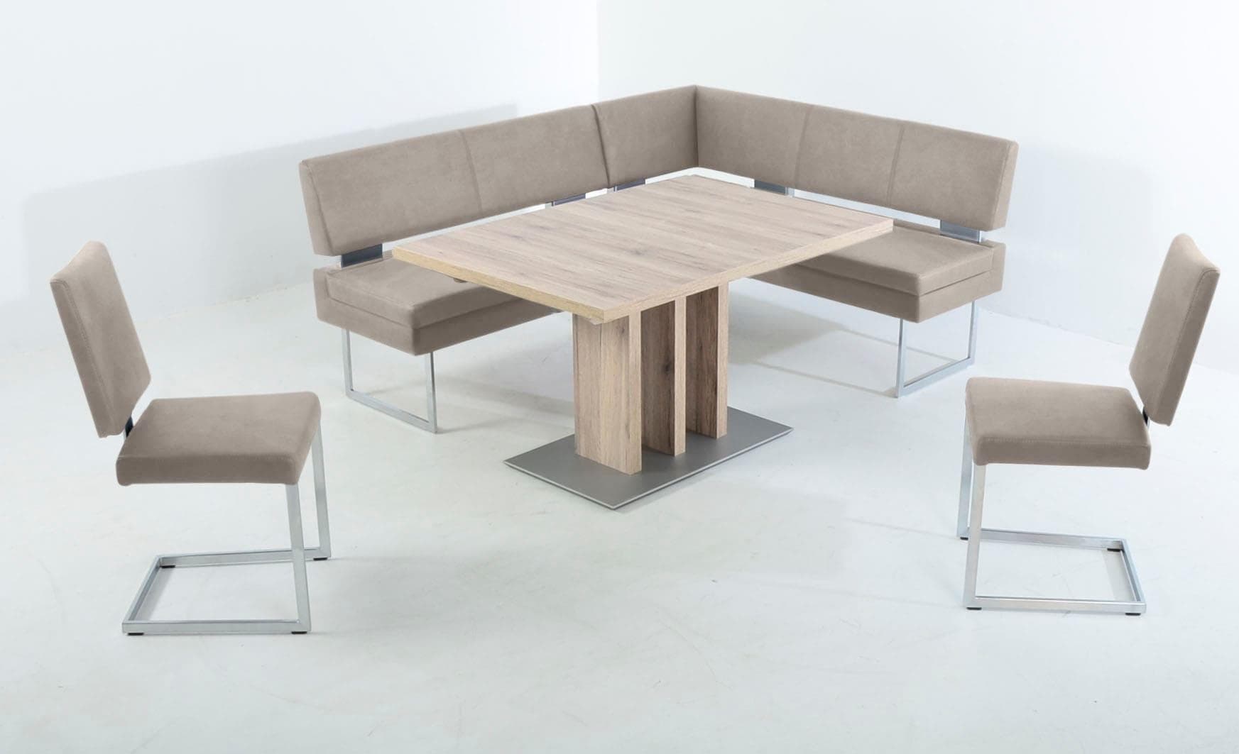 K+W Komfort & Wohnen Essgruppe mit Holzoptik Tisch und Polstereckbank