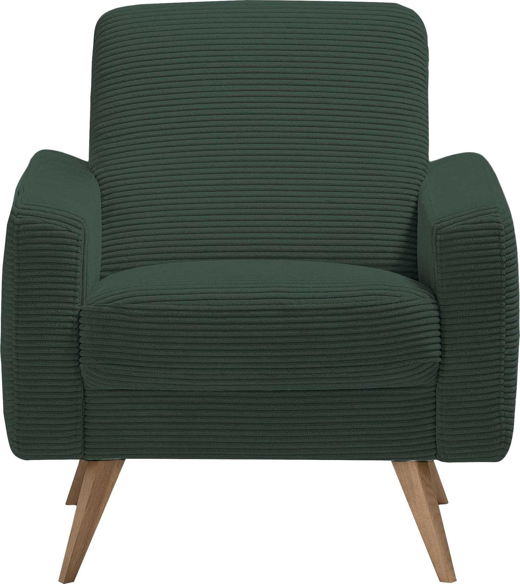 EXXPO Loungesessel Samso Cord Braun Holzfüße