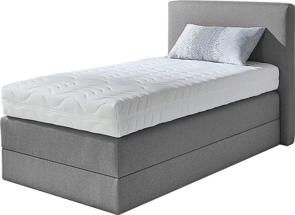 Westfalia Schlafkomfort Boxspringbett Grau Strukturstoff