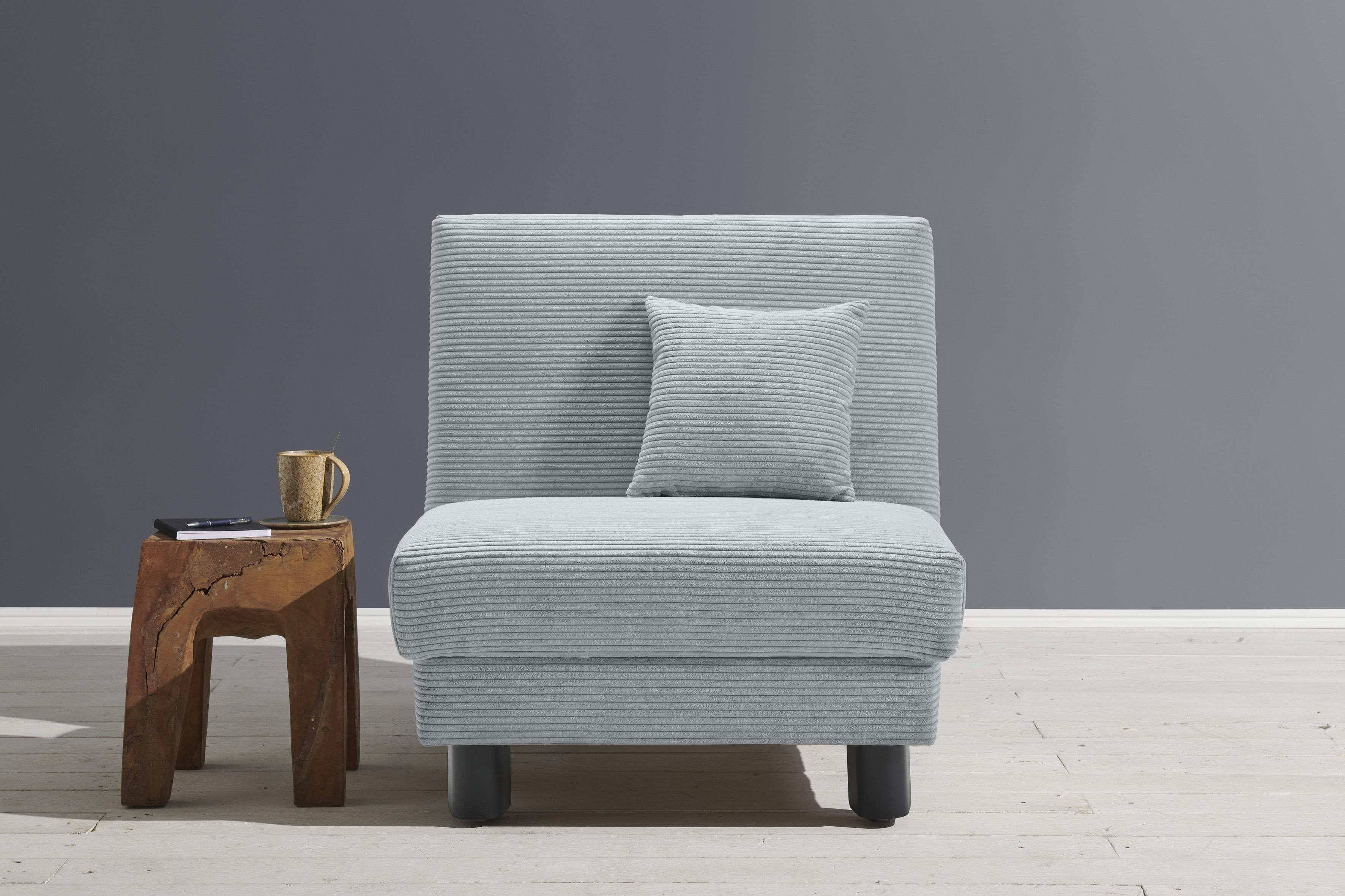 ELL + ELL Sessel Enny Hellblau Cord Manuell Verstellbar