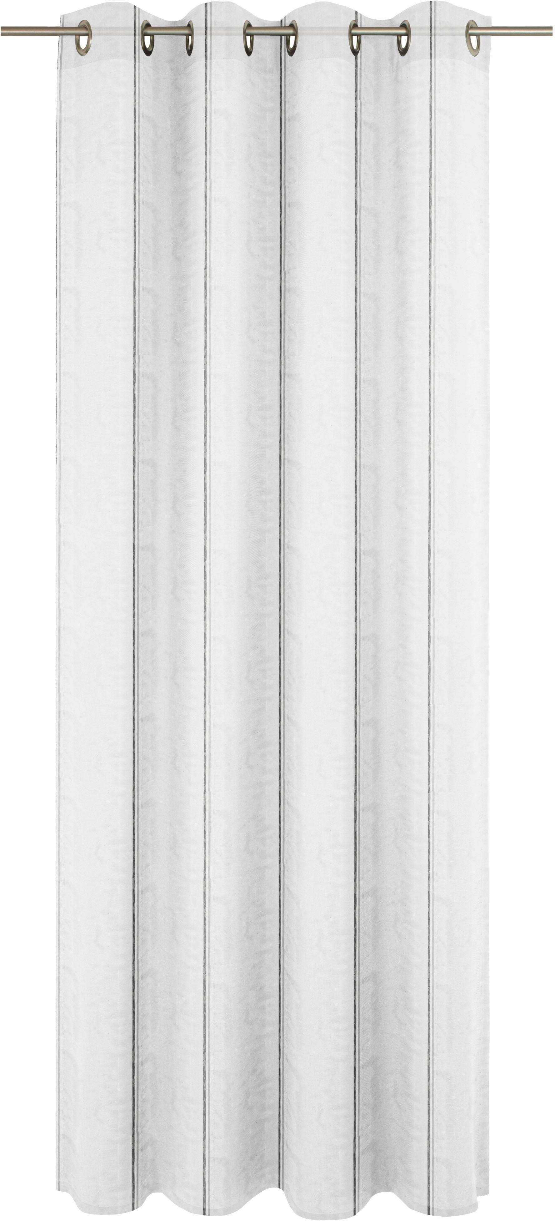 WIRTH Gardine Chloé Grau Weiß Polyester mit Ösen