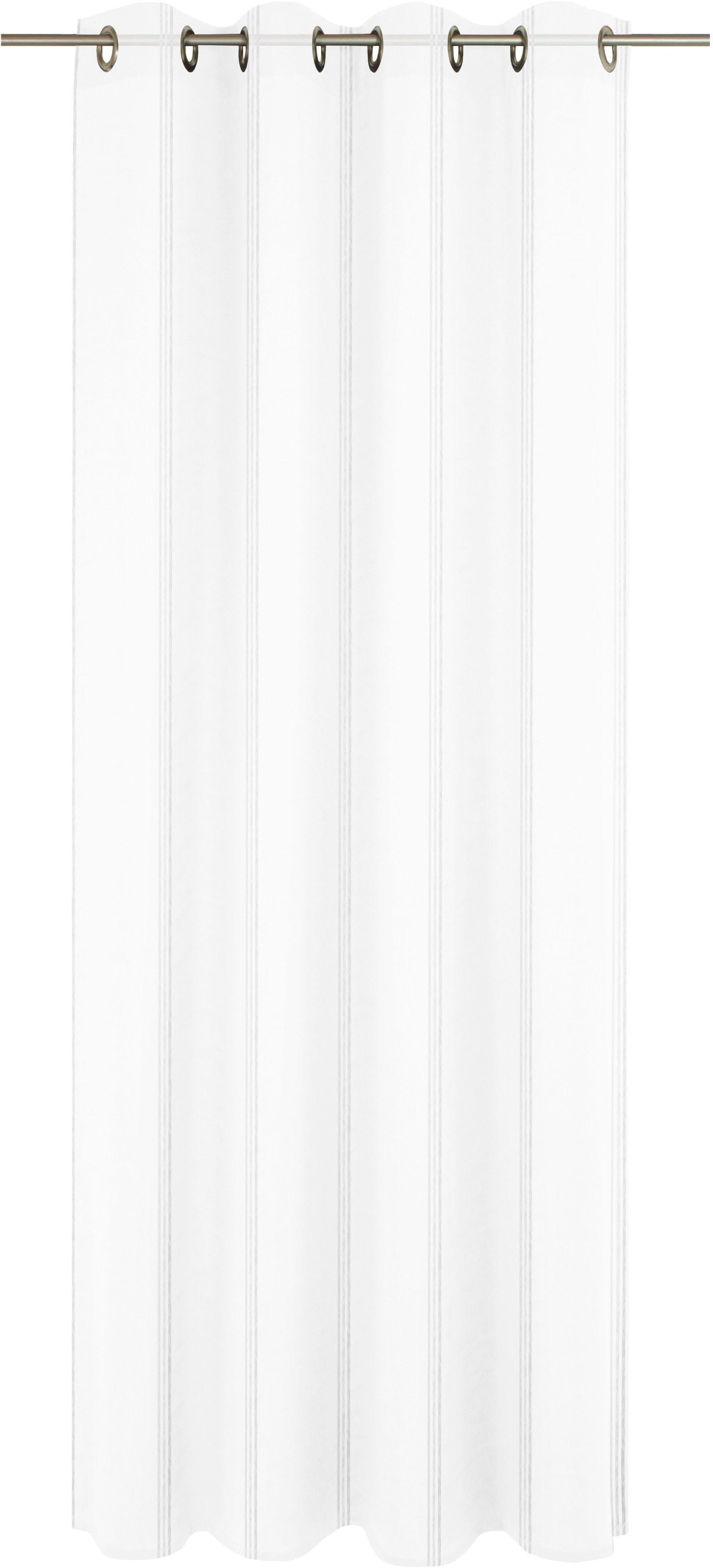 Wirth Gardine Chloé: Halbtransparente Blumenranken-Gardine mit Metallösen