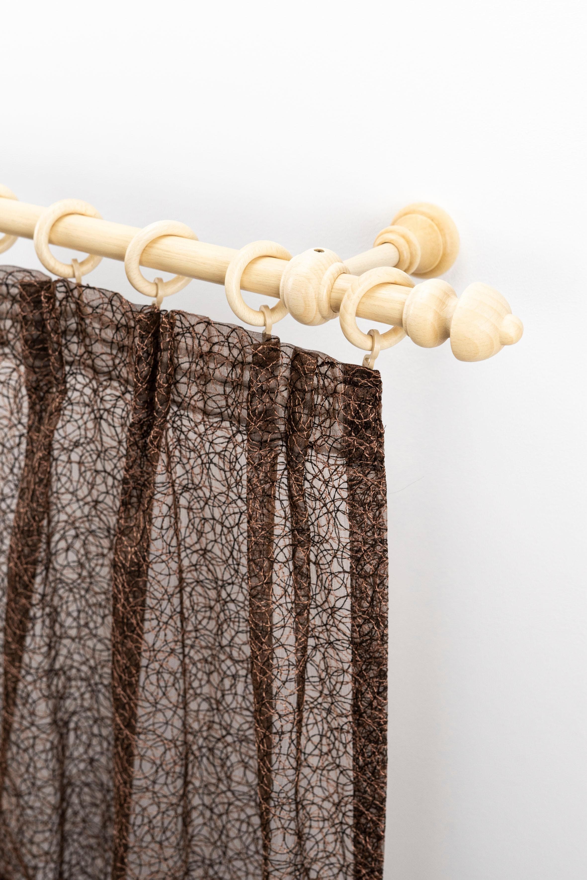 GARESA Gardinenstange STANDARD Beige Natur 430cm Holzwerkstoff