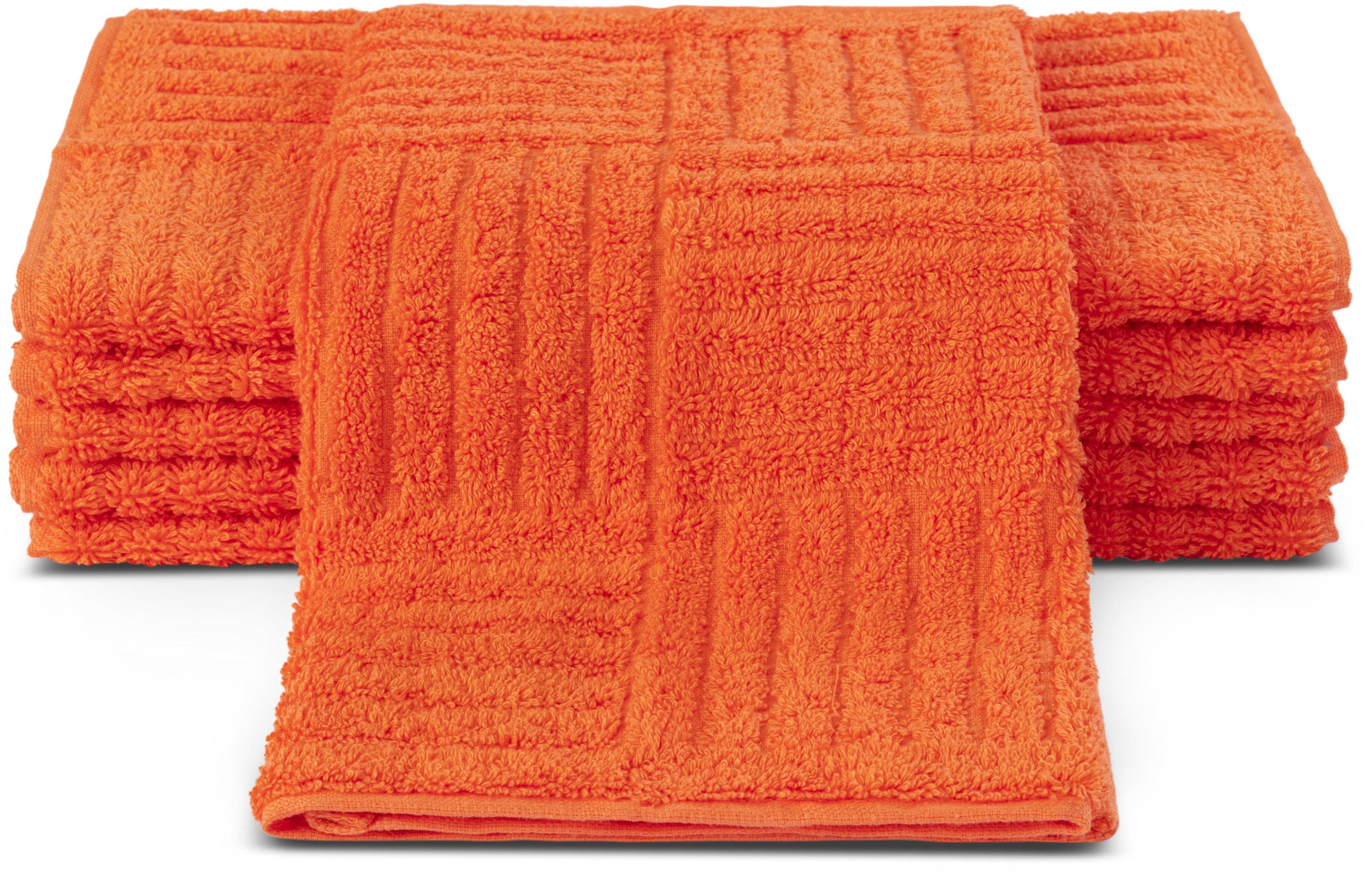 ROSS Gästehandtücher CARRE Orange Frottier 100% Baumwolle