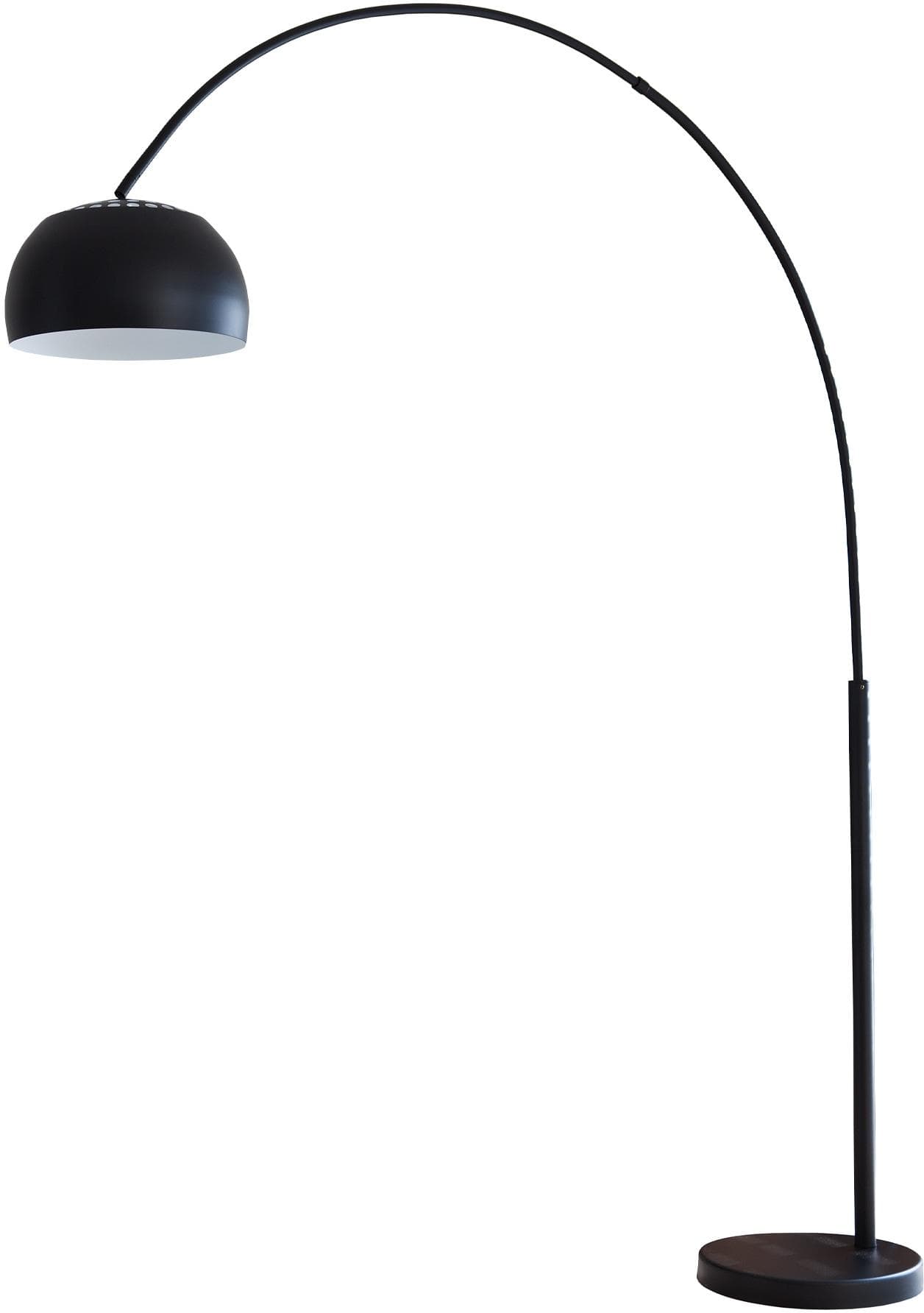 SALESFEVER Bogenlampe Tinus Schwarz mit Marmorfuß und Dimmer