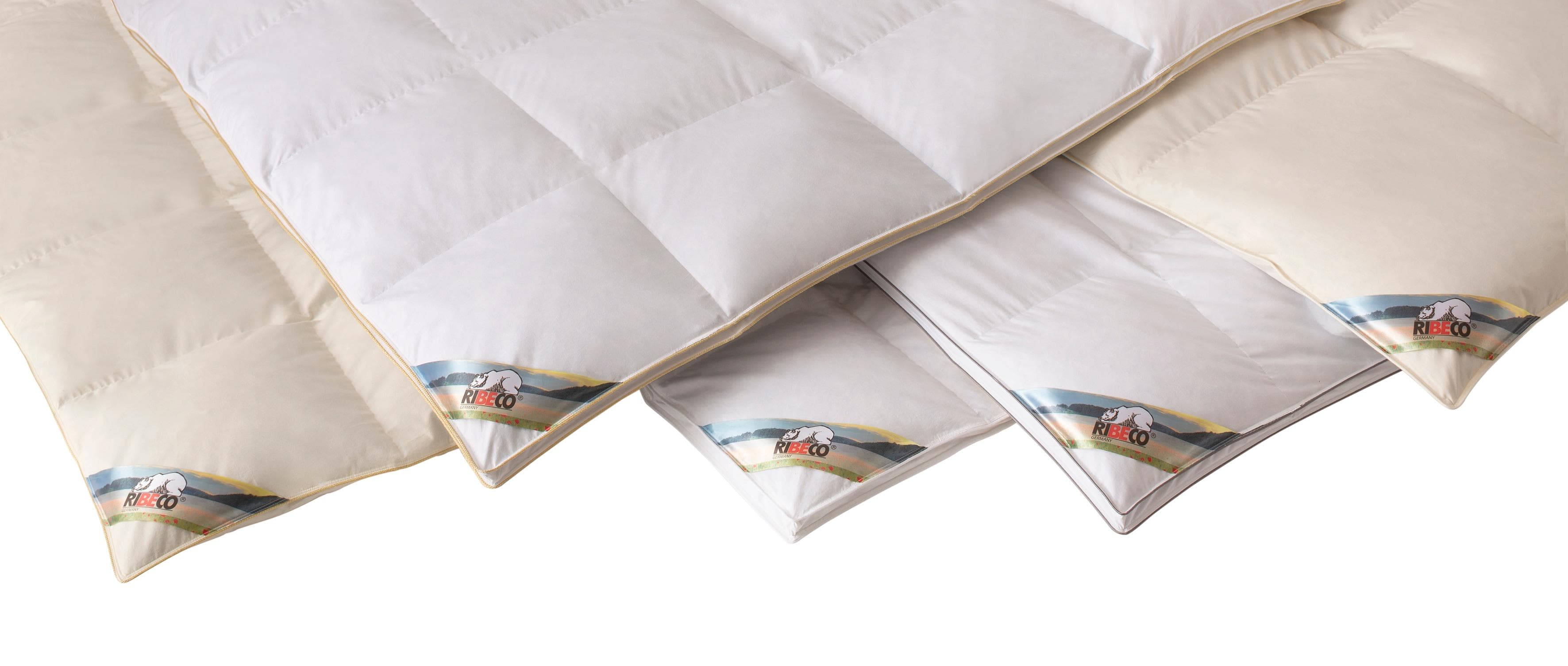 RIBECO Federbettdecke Extrawarm Weiß 100% Baumwolle