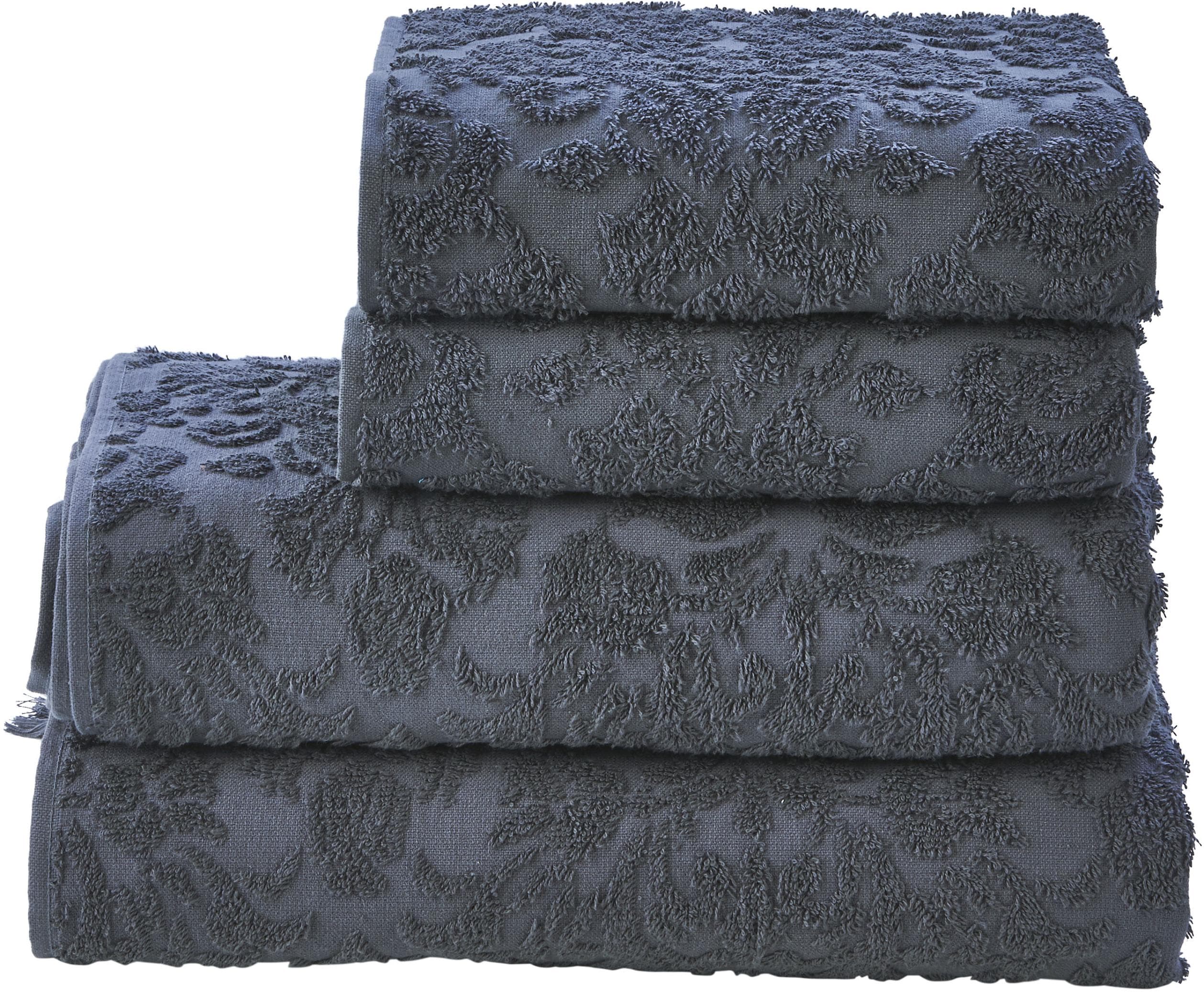 done.® Handtuch Set Provence Ornaments 4-tlg. Anthrazit Walkfrottier