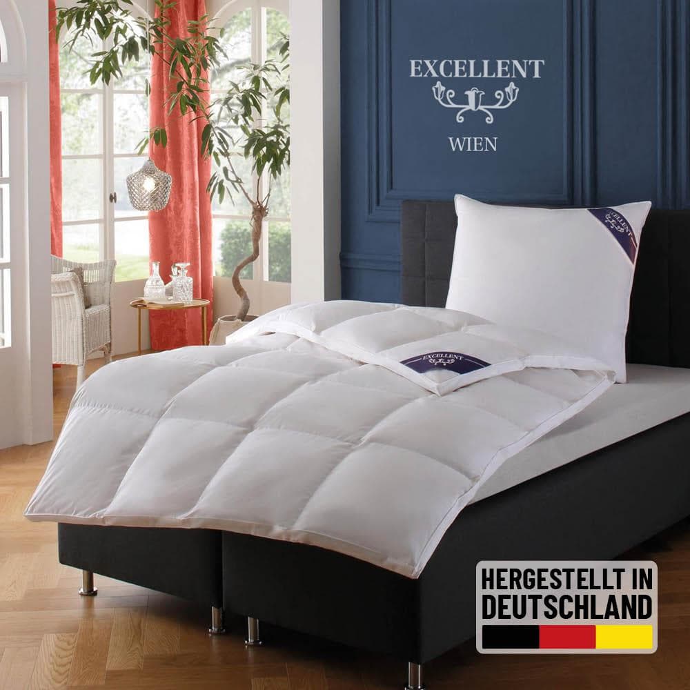 Daunenbettdecke EXCELLENT Wien Weiß Extrawarm 100% Baumwolle