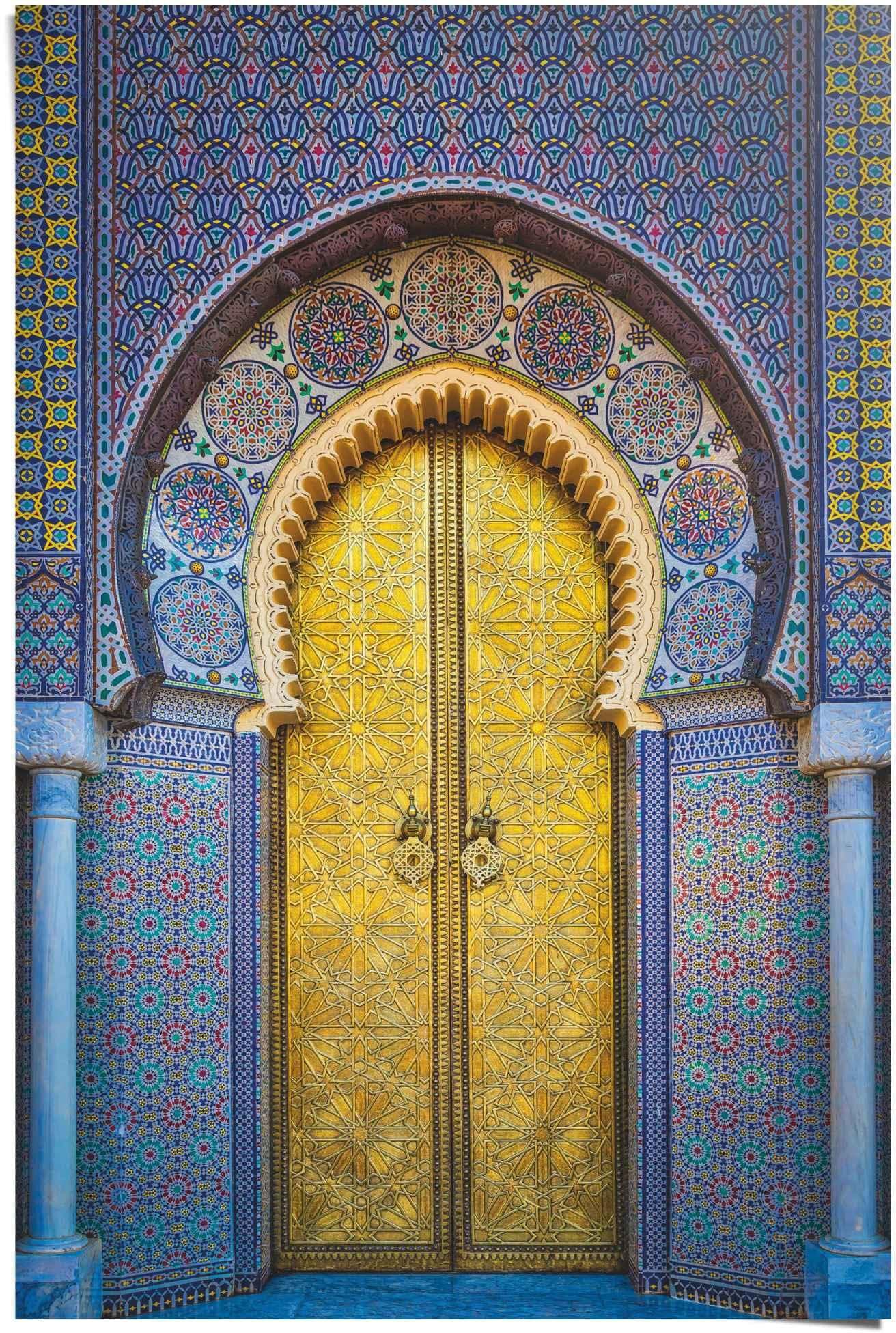 Reinders Poster Goldene Tür Orientalisch Blau 61x91,5cm