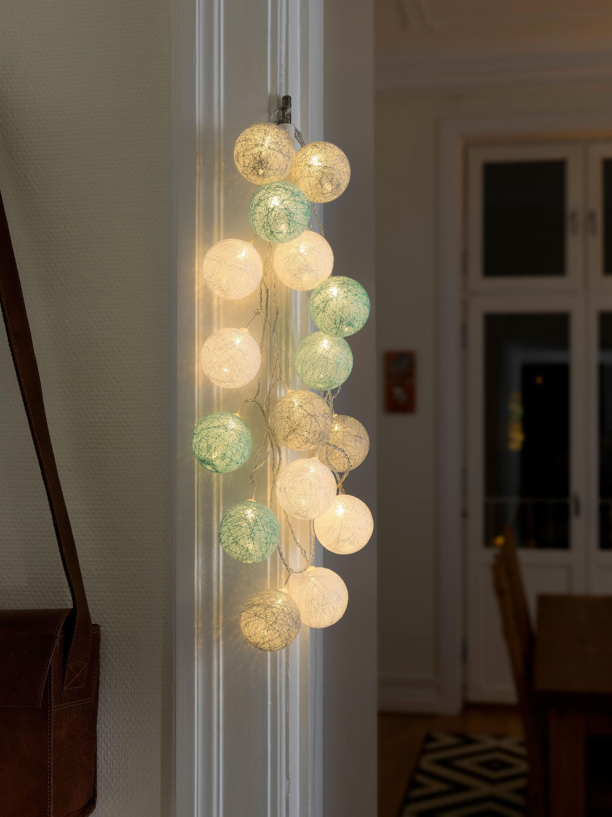 Konstsmide LED-Lichterkette Weihnachtsdeko Bunt Baumwollkugeln