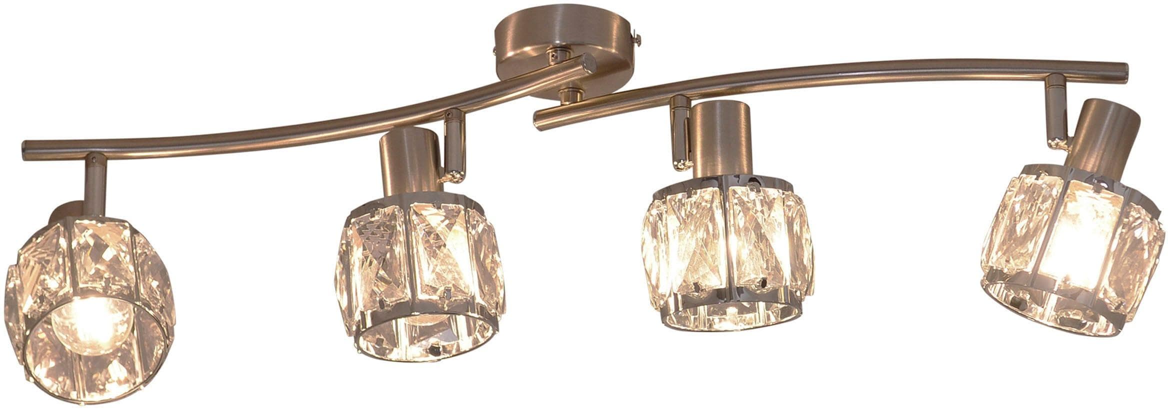 NÄVE LED Deckenspot Josefa 4er Set Stahl Blank Facettiertes Glas