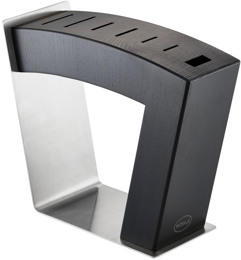 RÖSLE Messerblock MoveX Silber Schwarz Edelstahl Eschenholz