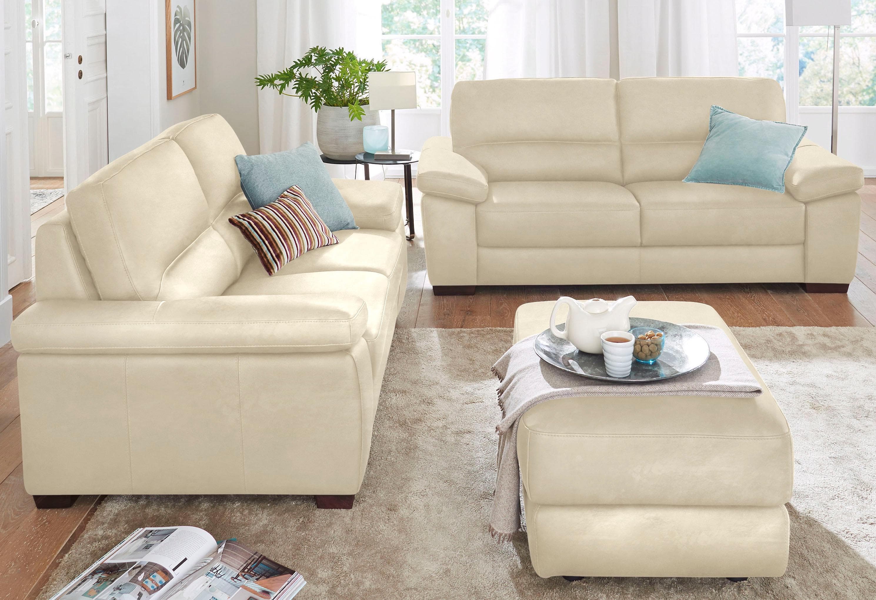 CALIA ITALIA Polstergarnitur Gaia 2-tlg. Beige Microfaser