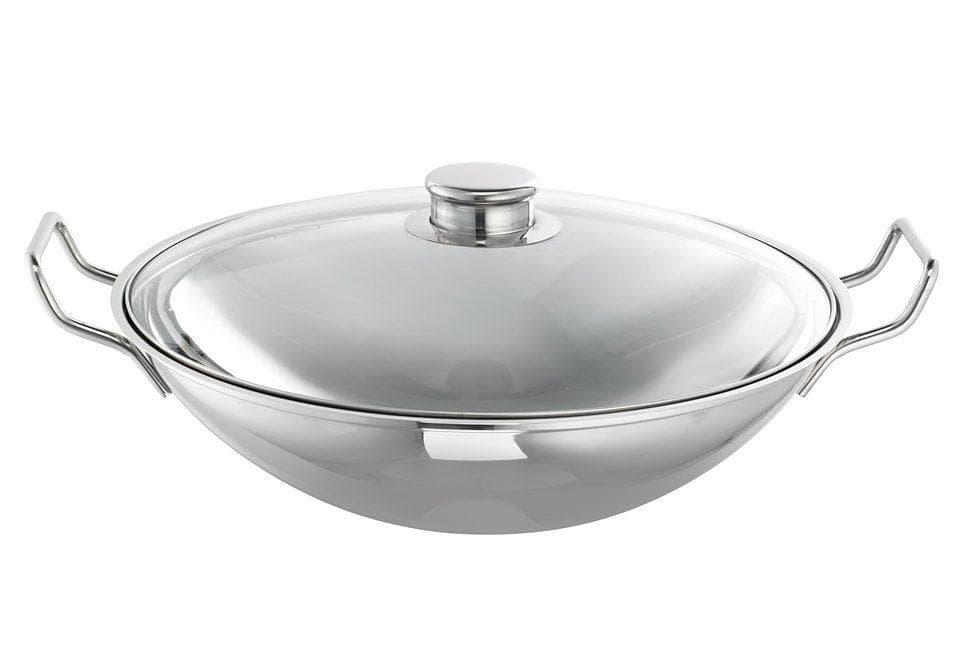 Wok SCHULTE-UFER "Bo-Lang i" Silber Edelstahl 36 cm