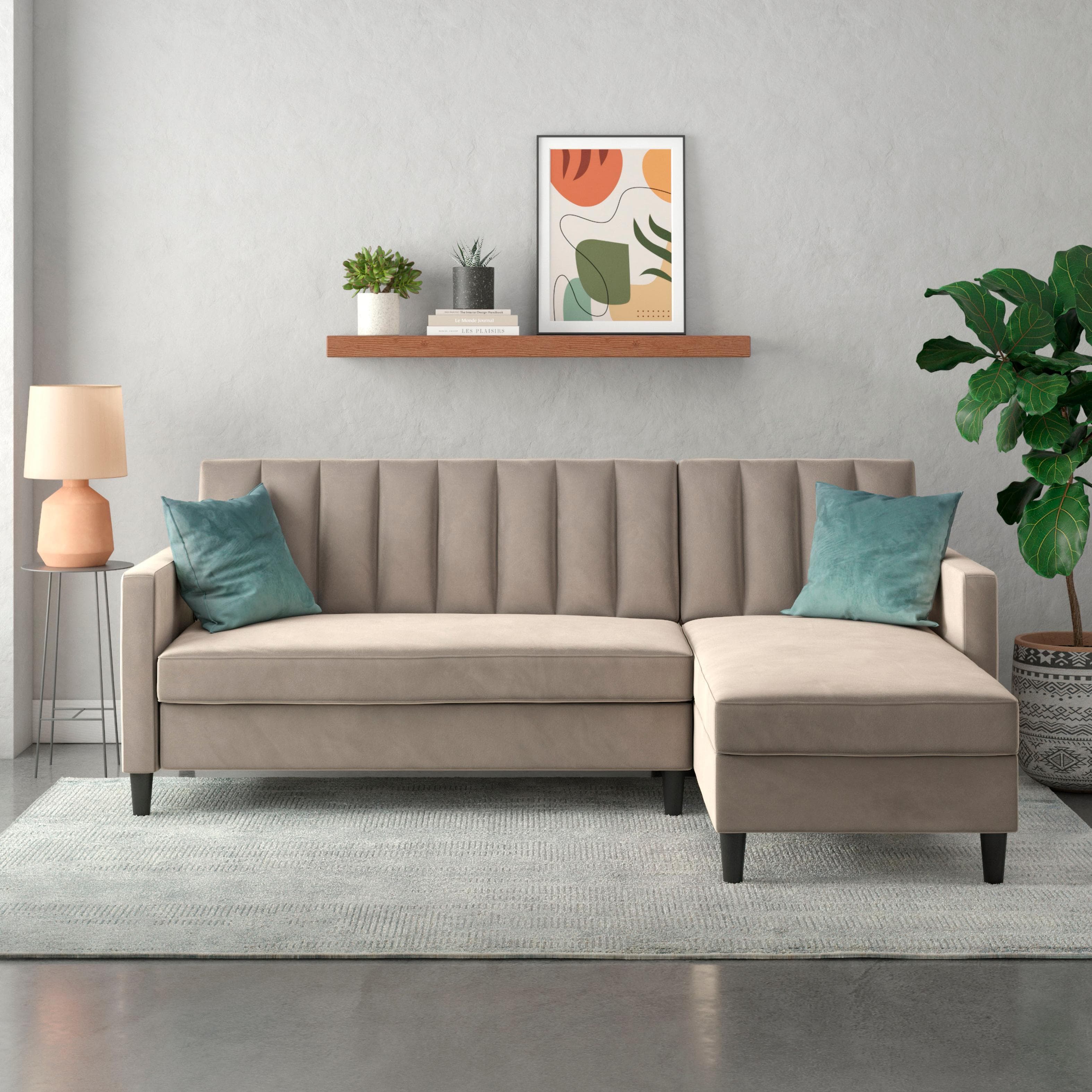 DOREL HOME Ecksofa Celine L-Form Taupe mit Bett-Funktion