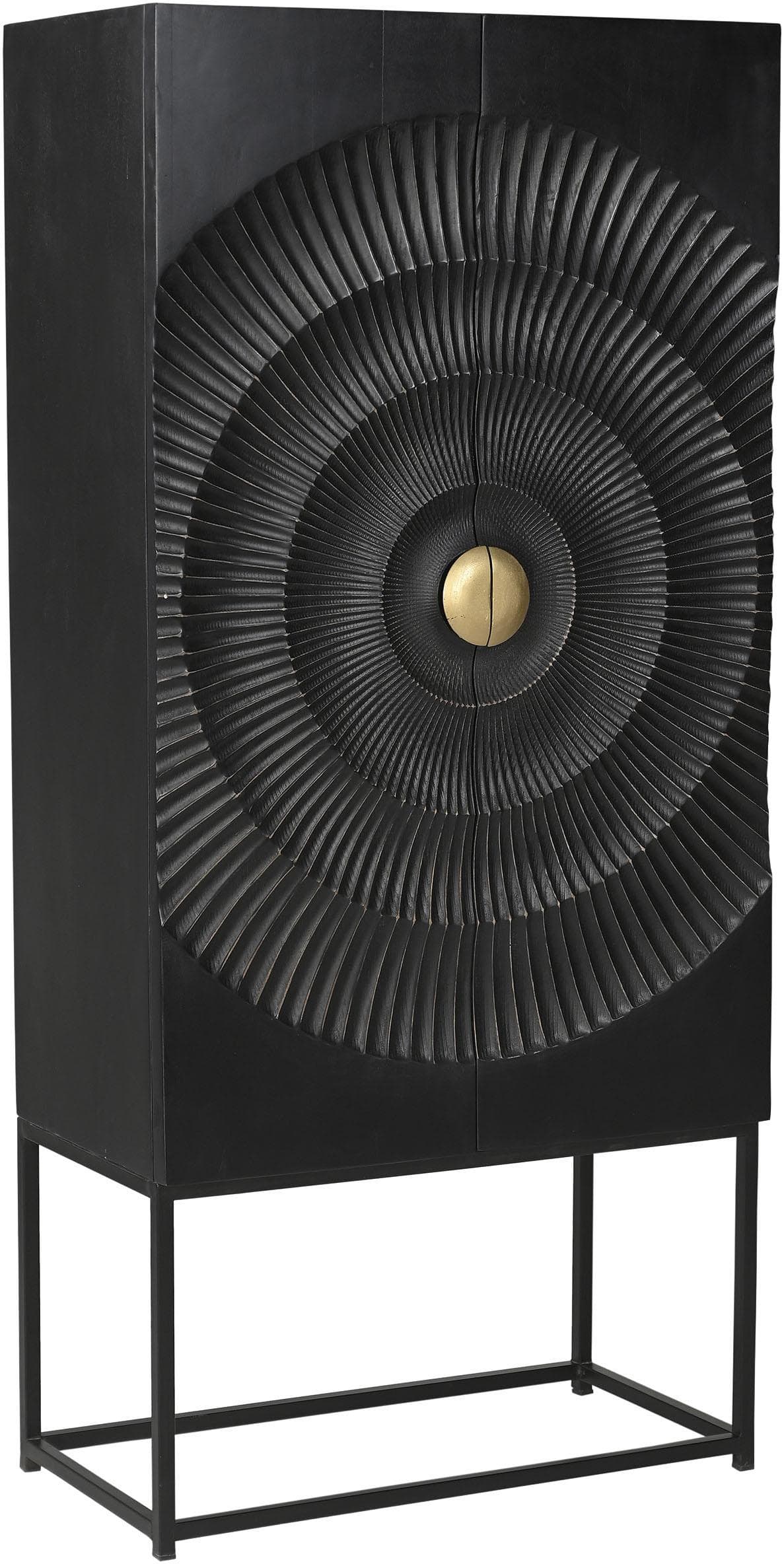 Mehrzweckschrank SIT Gold Schwarz Massivholz Metall