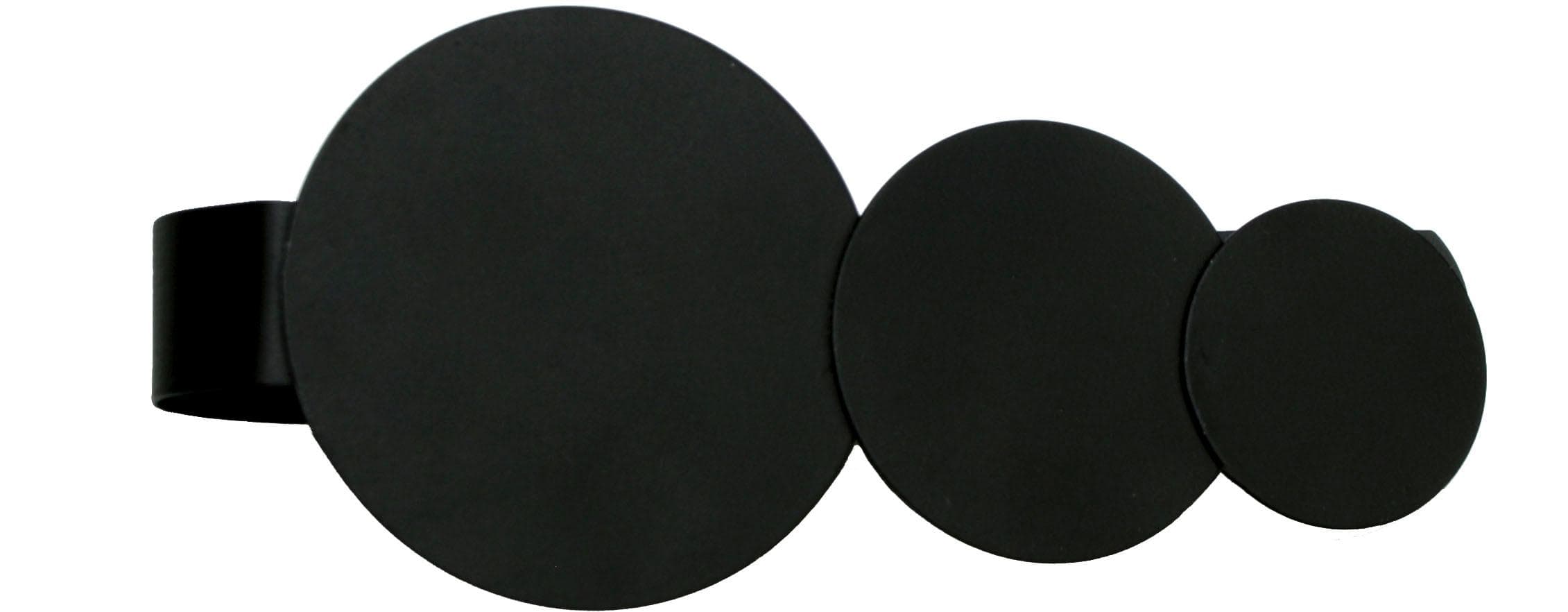 GARDINIA Raffspange Kreise Schwarz Metall Magnetverschluss